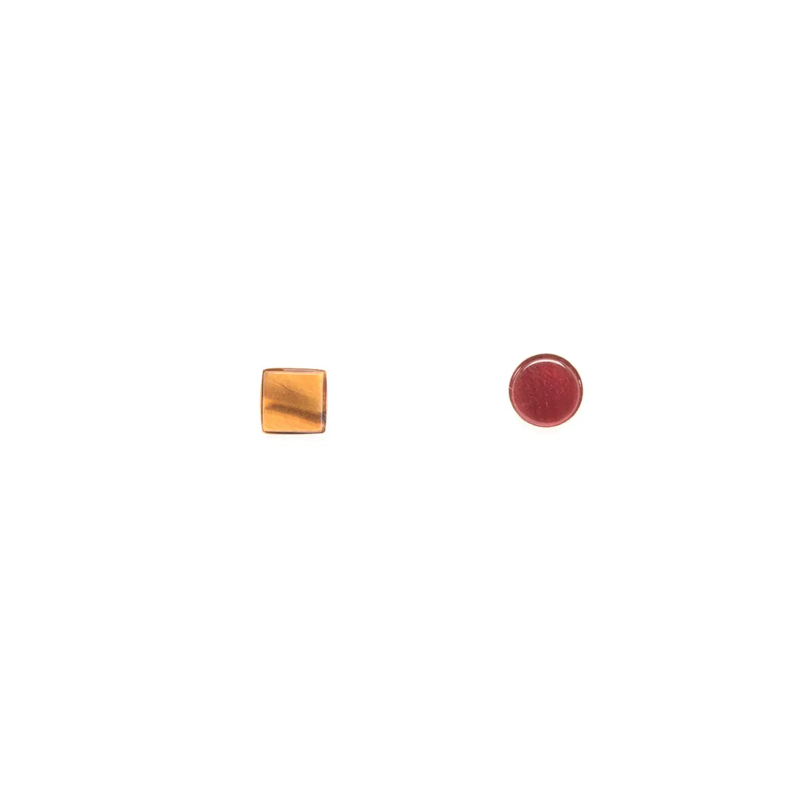 Carnelian + Tiger's Eye Mismatched Studs
