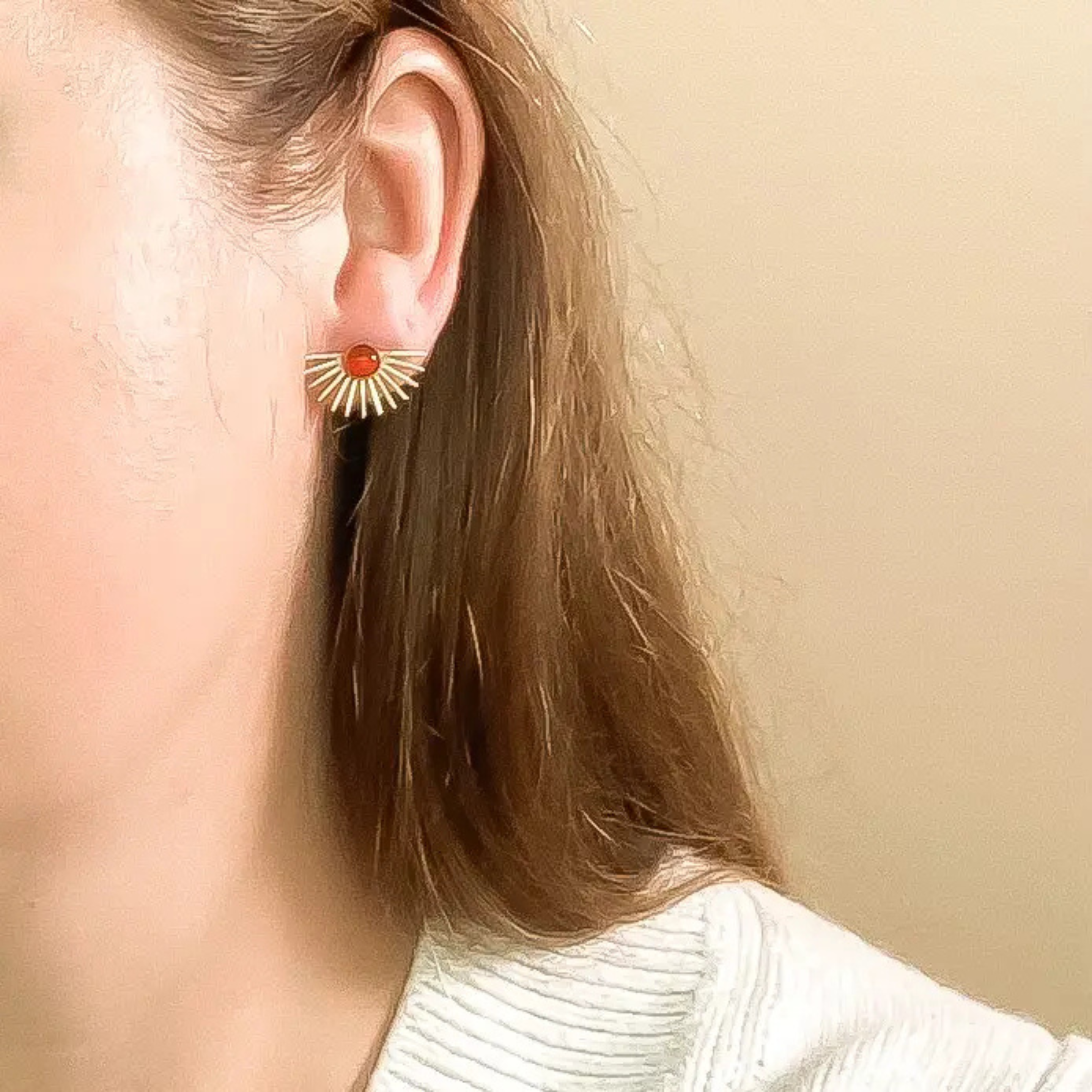 Carnelian Beam Studs