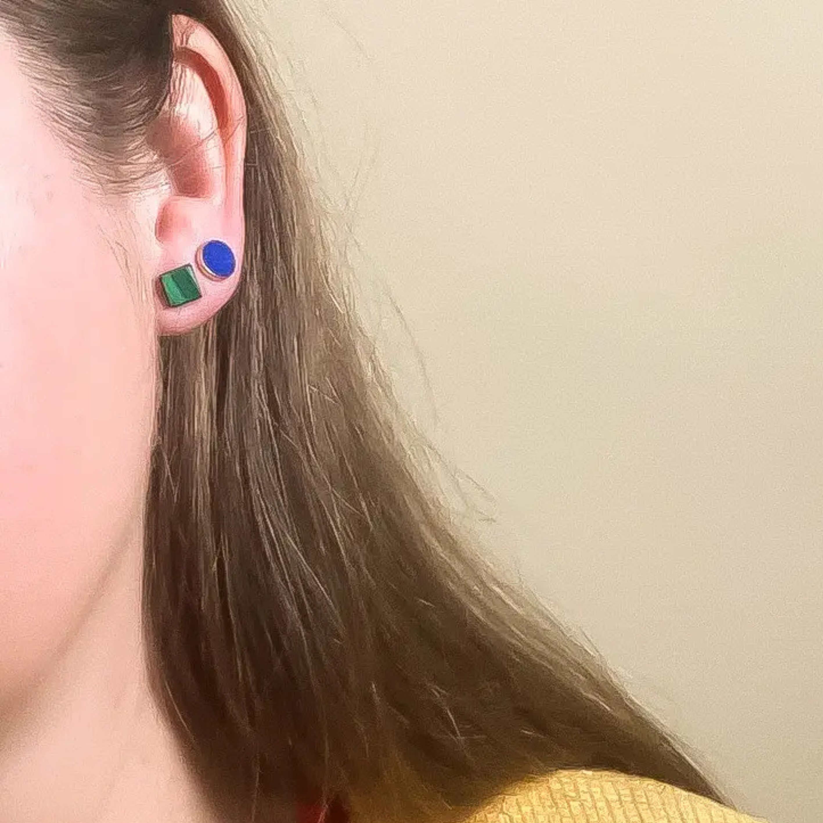 Lapis Circle Studs
