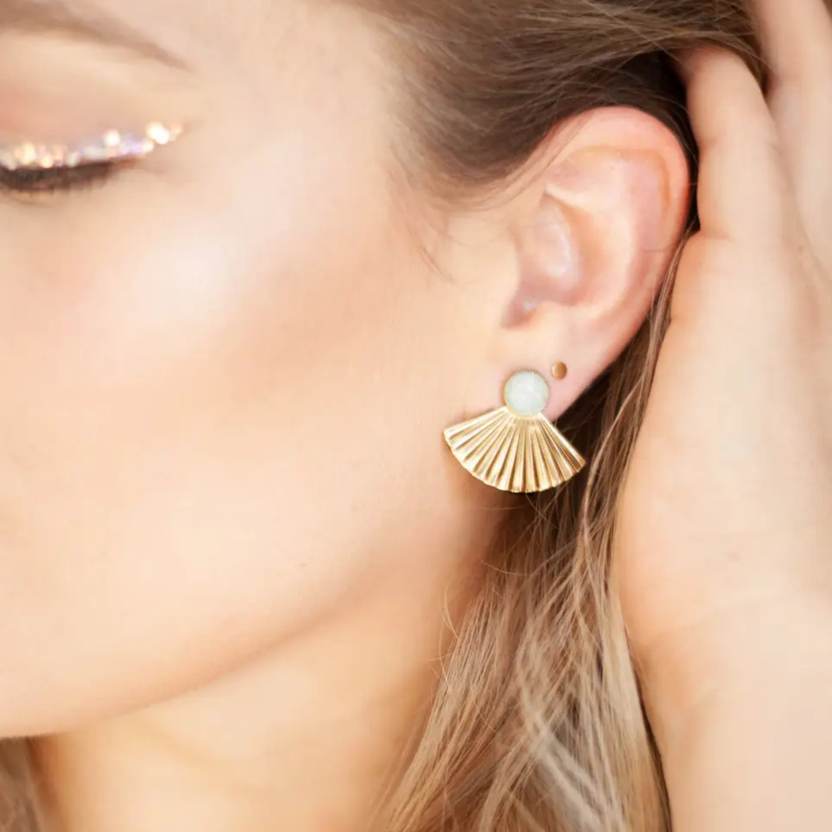Malachite Studs with Pleat Jackets