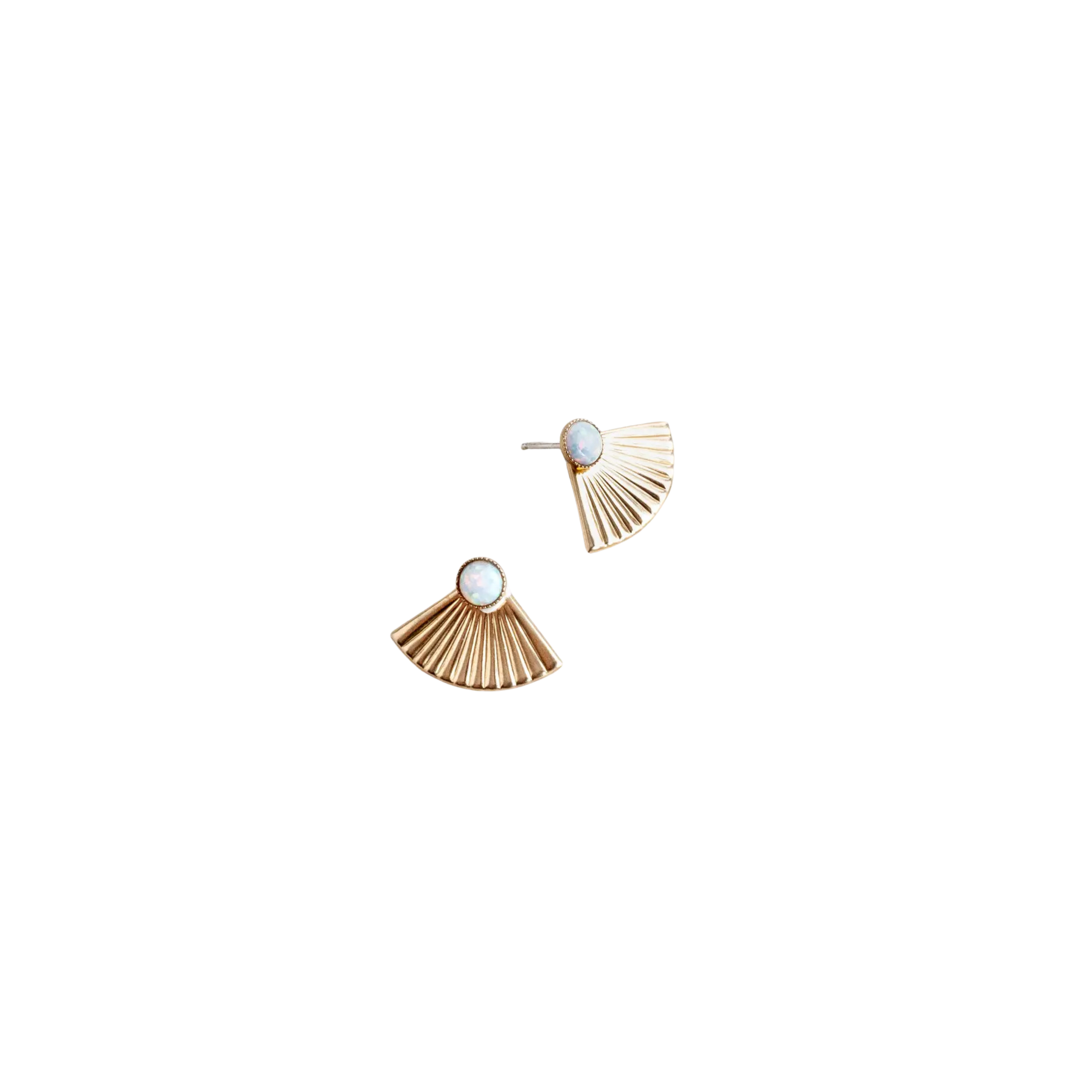 Opal Mini Pleat Jacket Earrings