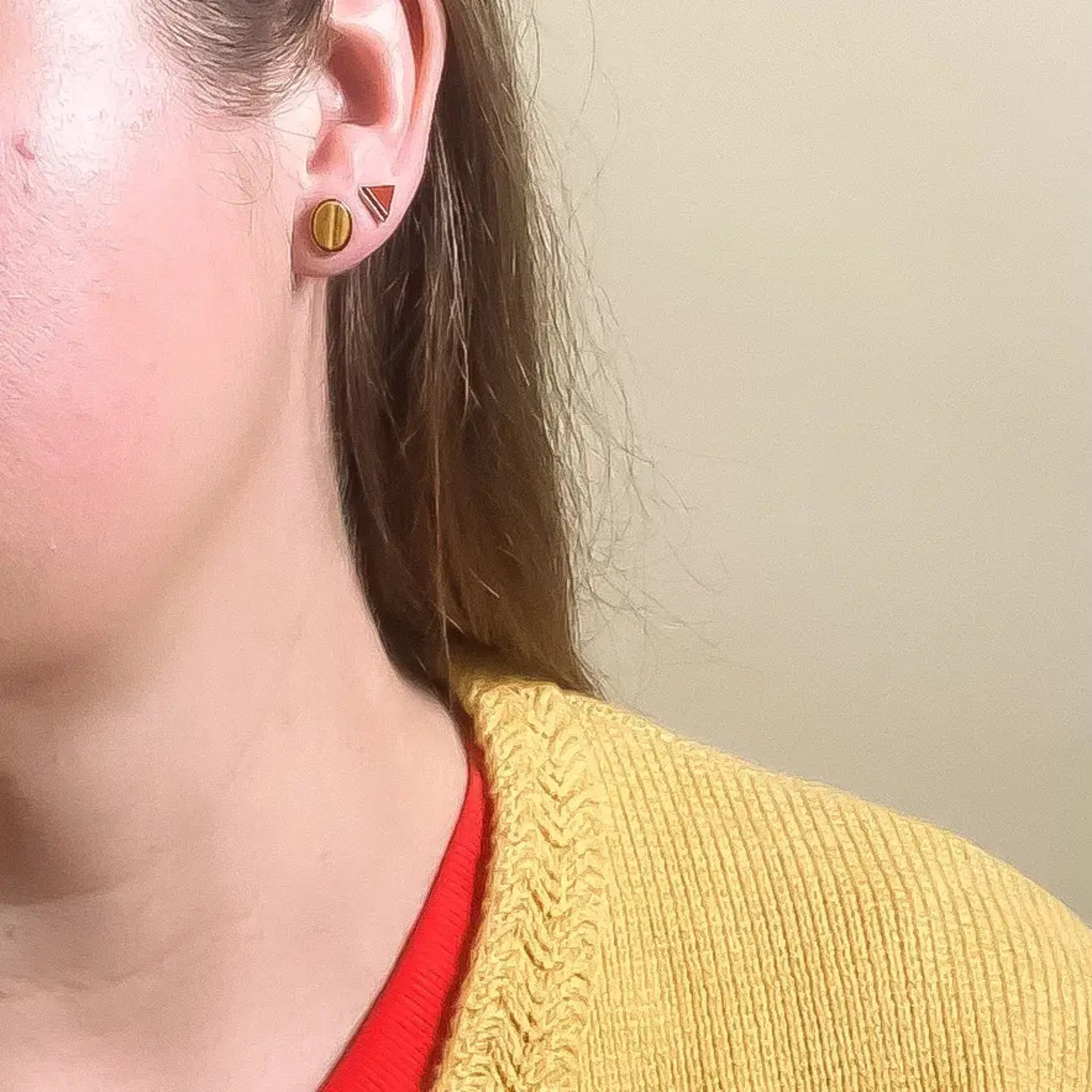 Red Jasper Triangle Studs