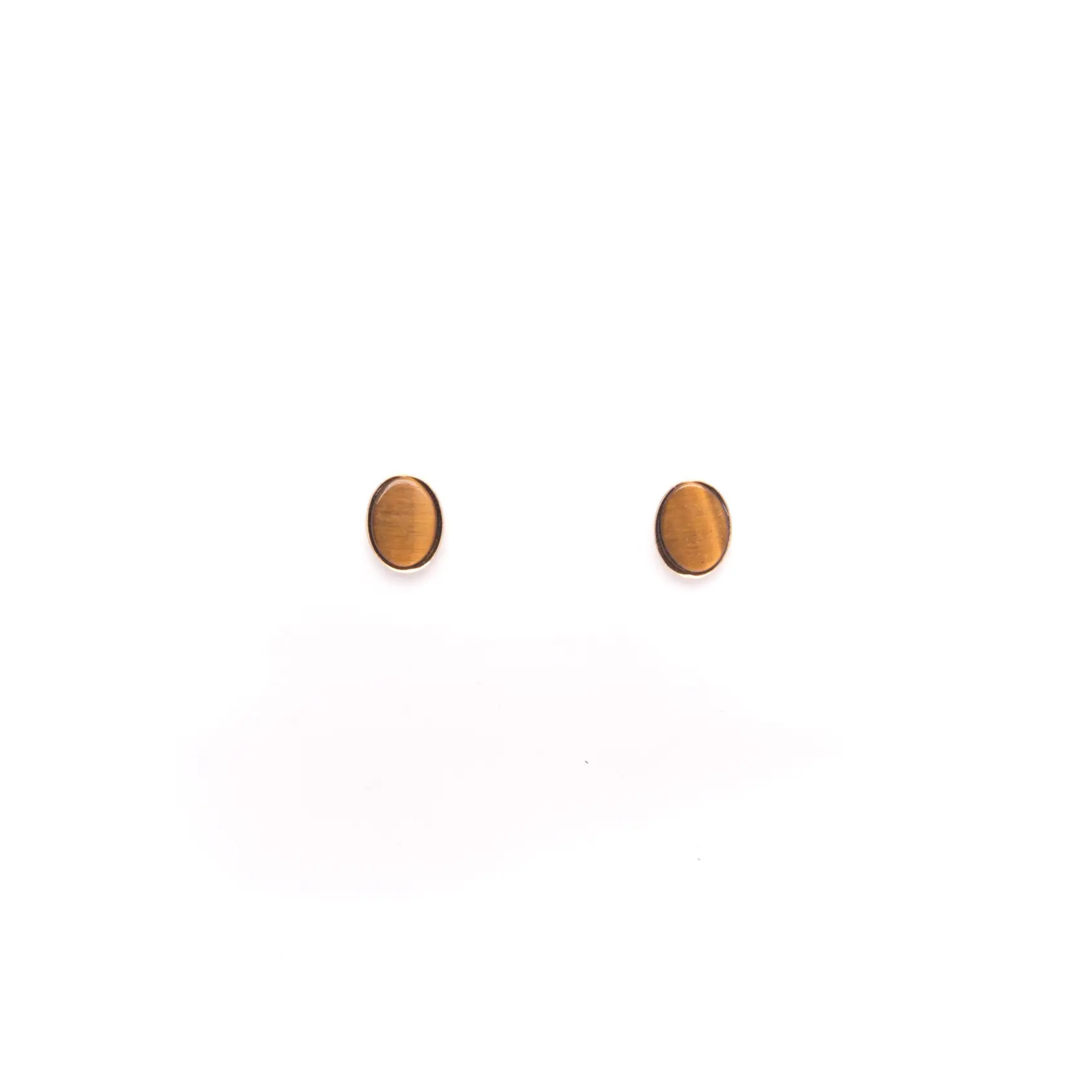 Tiger's Eye Oval Studs