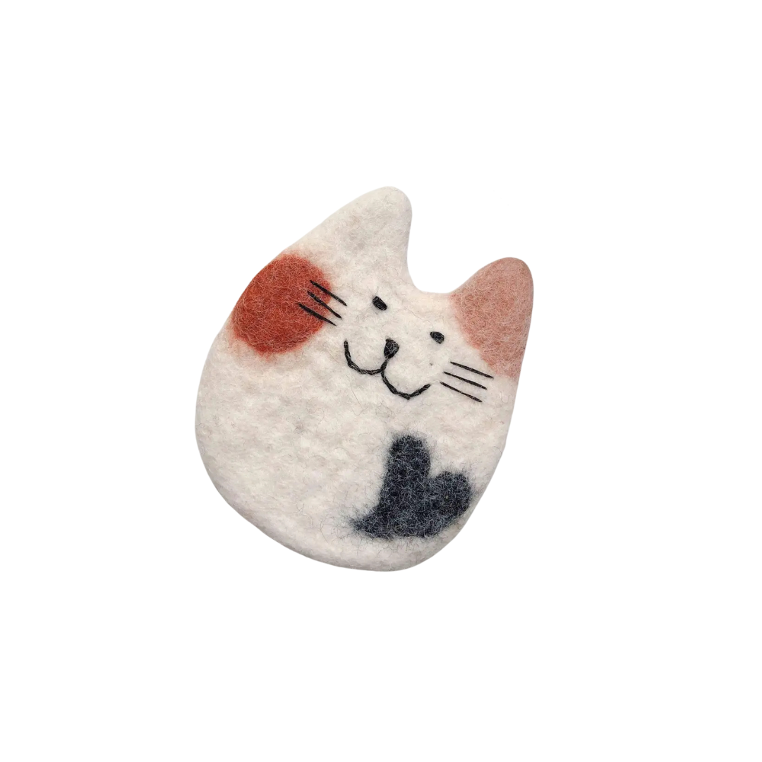 Felted Cat Coaster