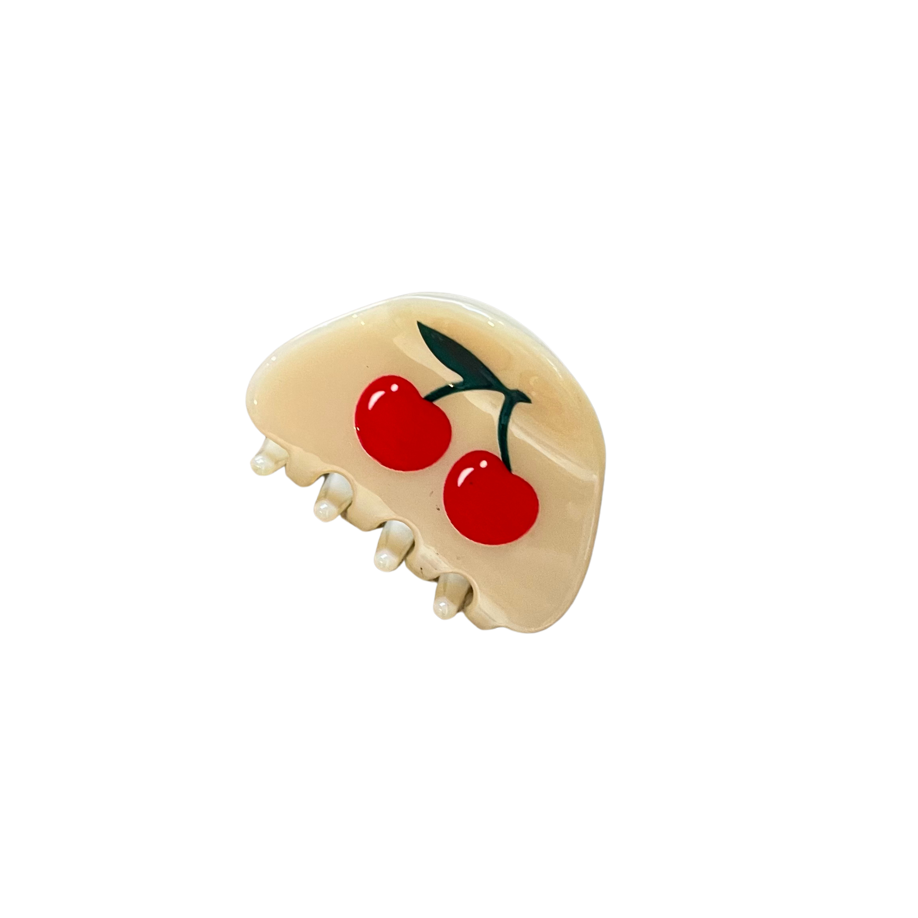 Cherry/Cream Hair Clip