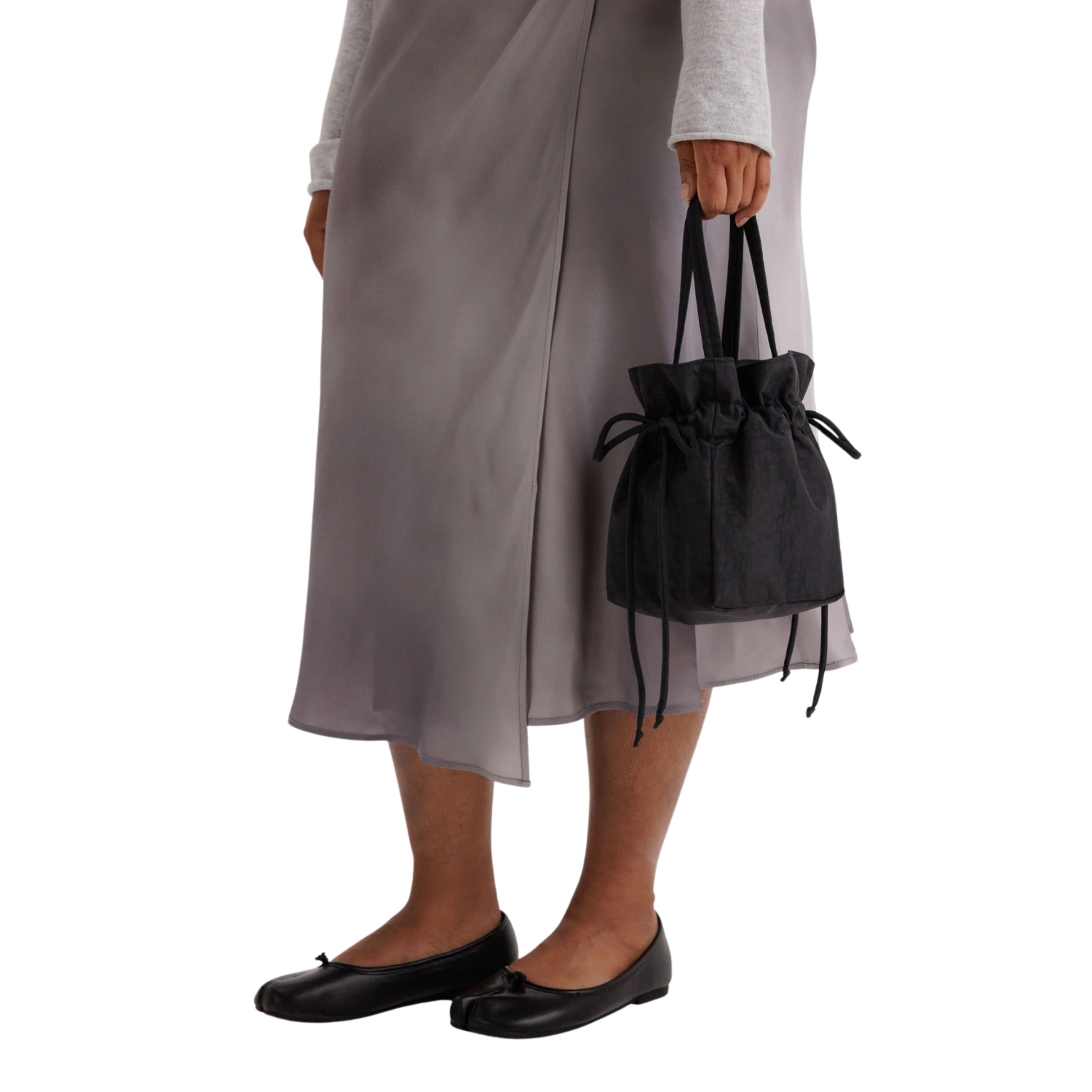 Nylon Drawstring Bag - Black