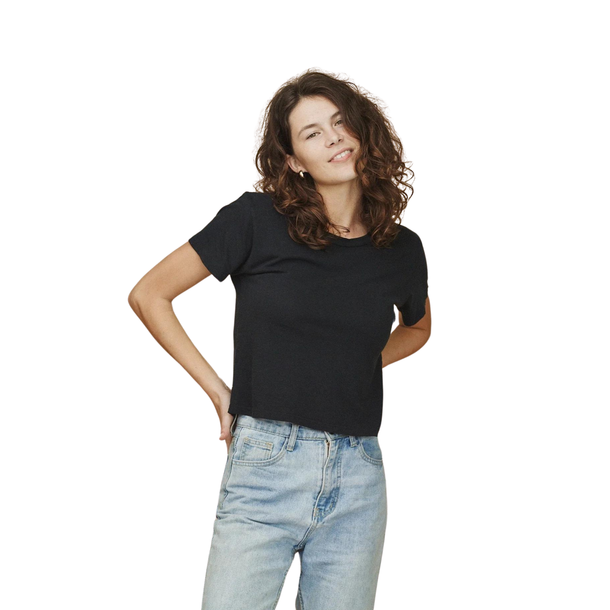 Cropped Ojai Tee - Black