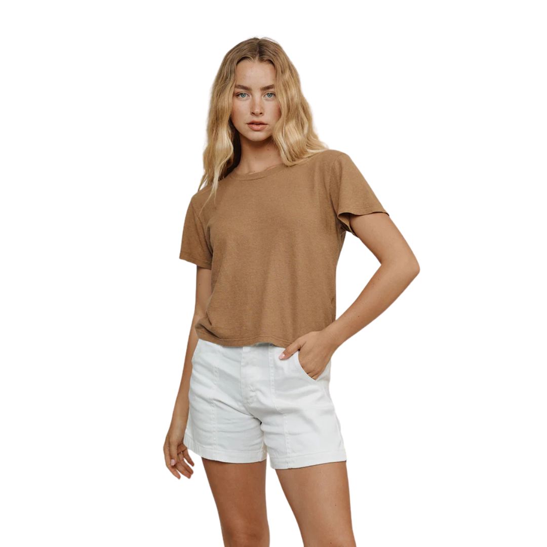 Cropped Laurel Tee - Rain Washed