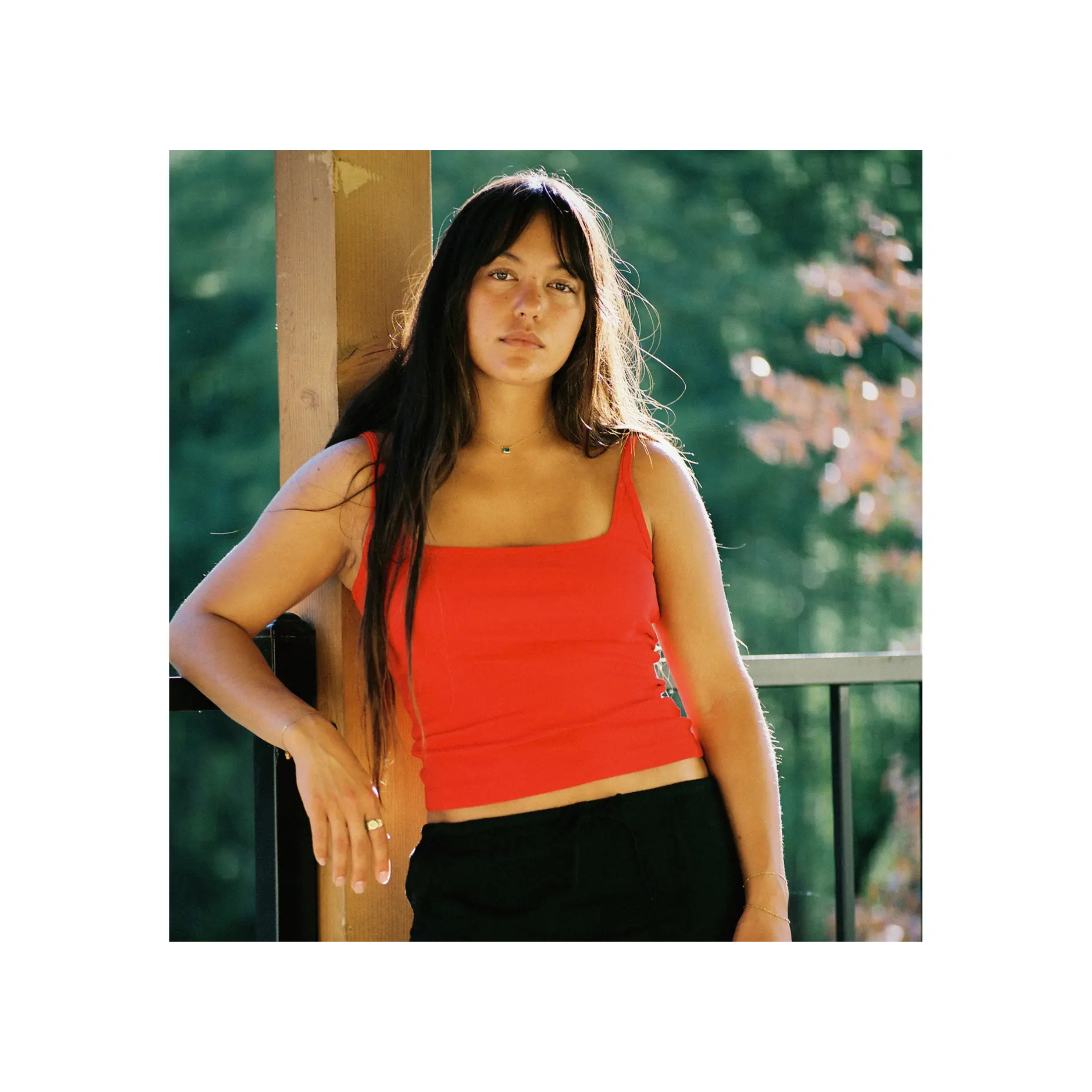 Organic Square Cami - Cherry