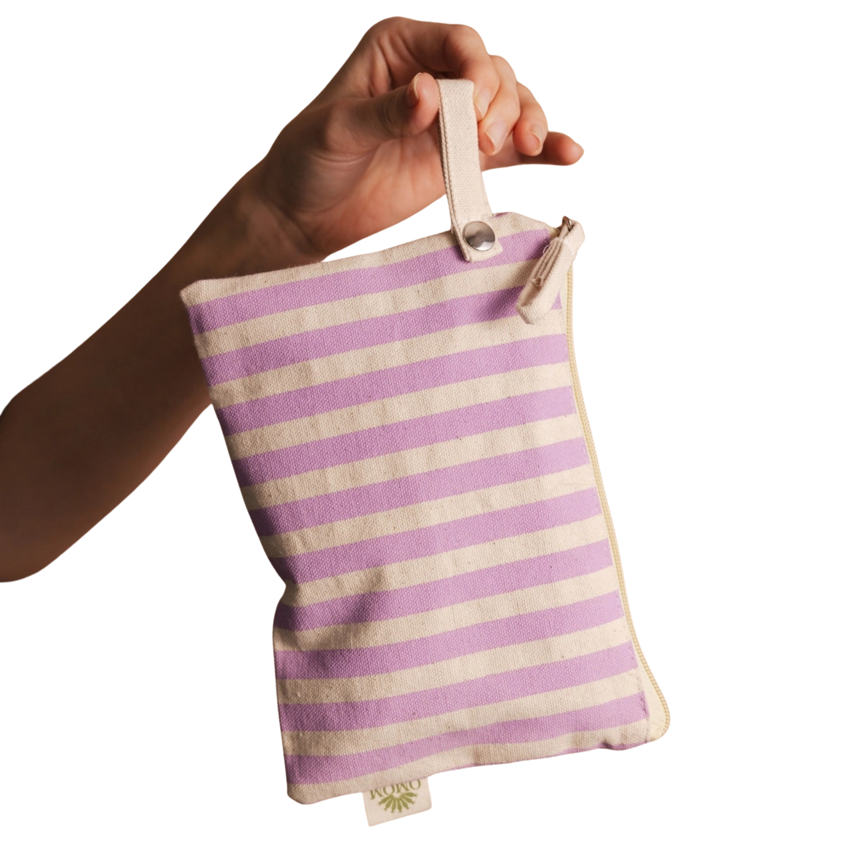 Organic Striped Zip Pocket