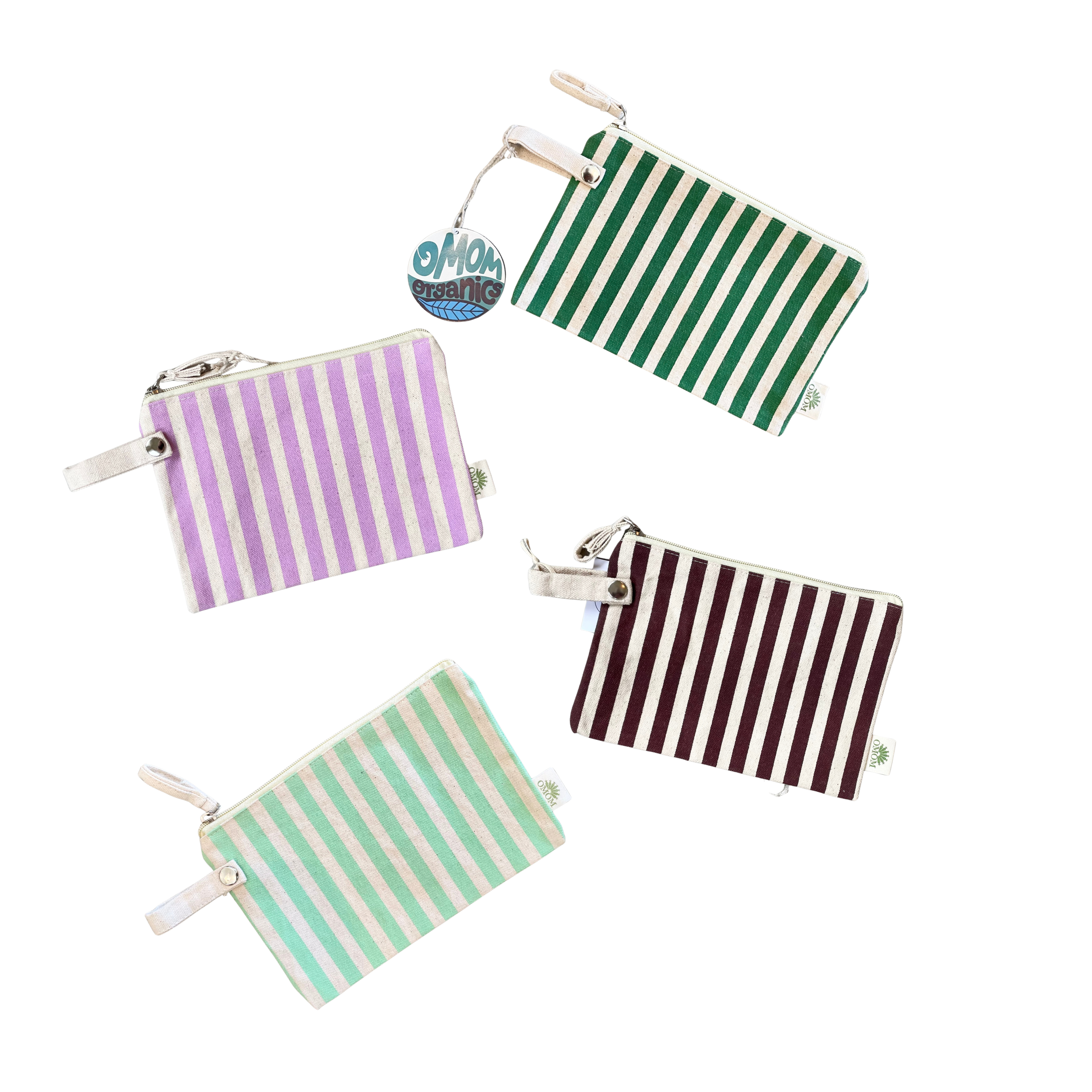Organic Striped Zip Pocket