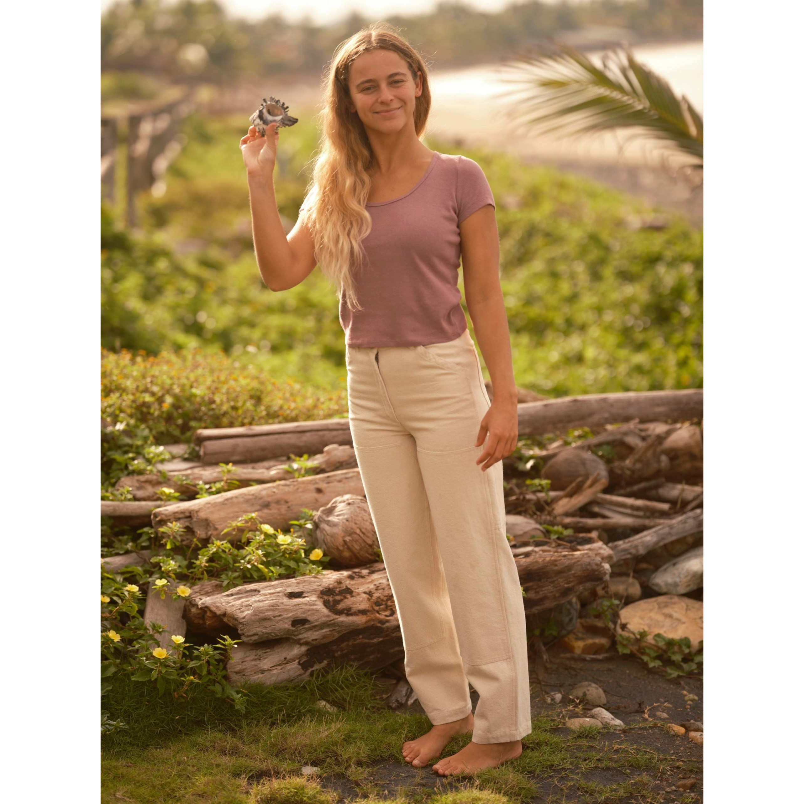 Patchfront Work Pants - Natural