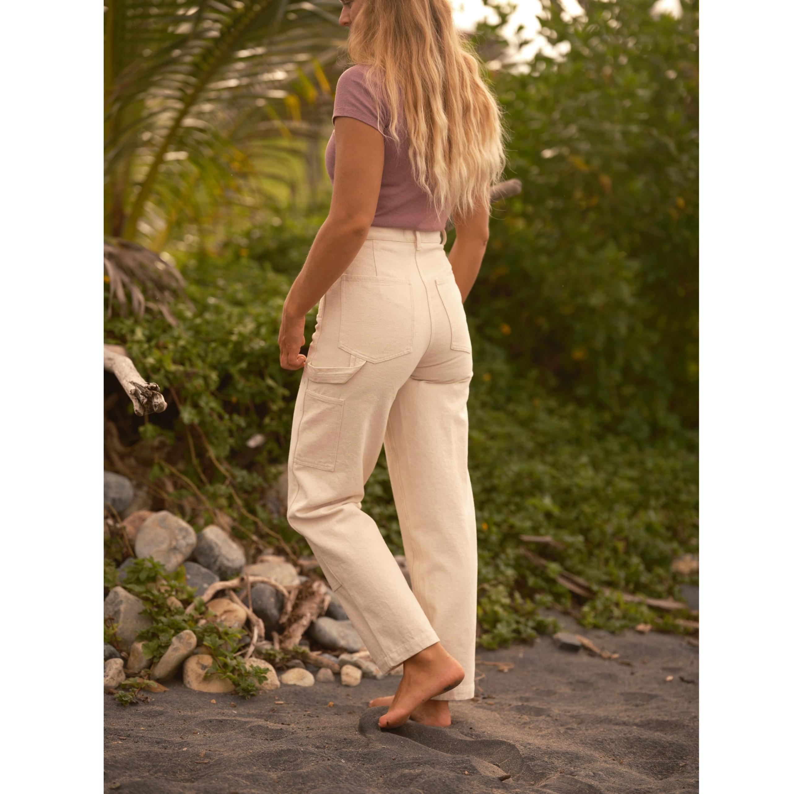 Patchfront Work Pants - Natural
