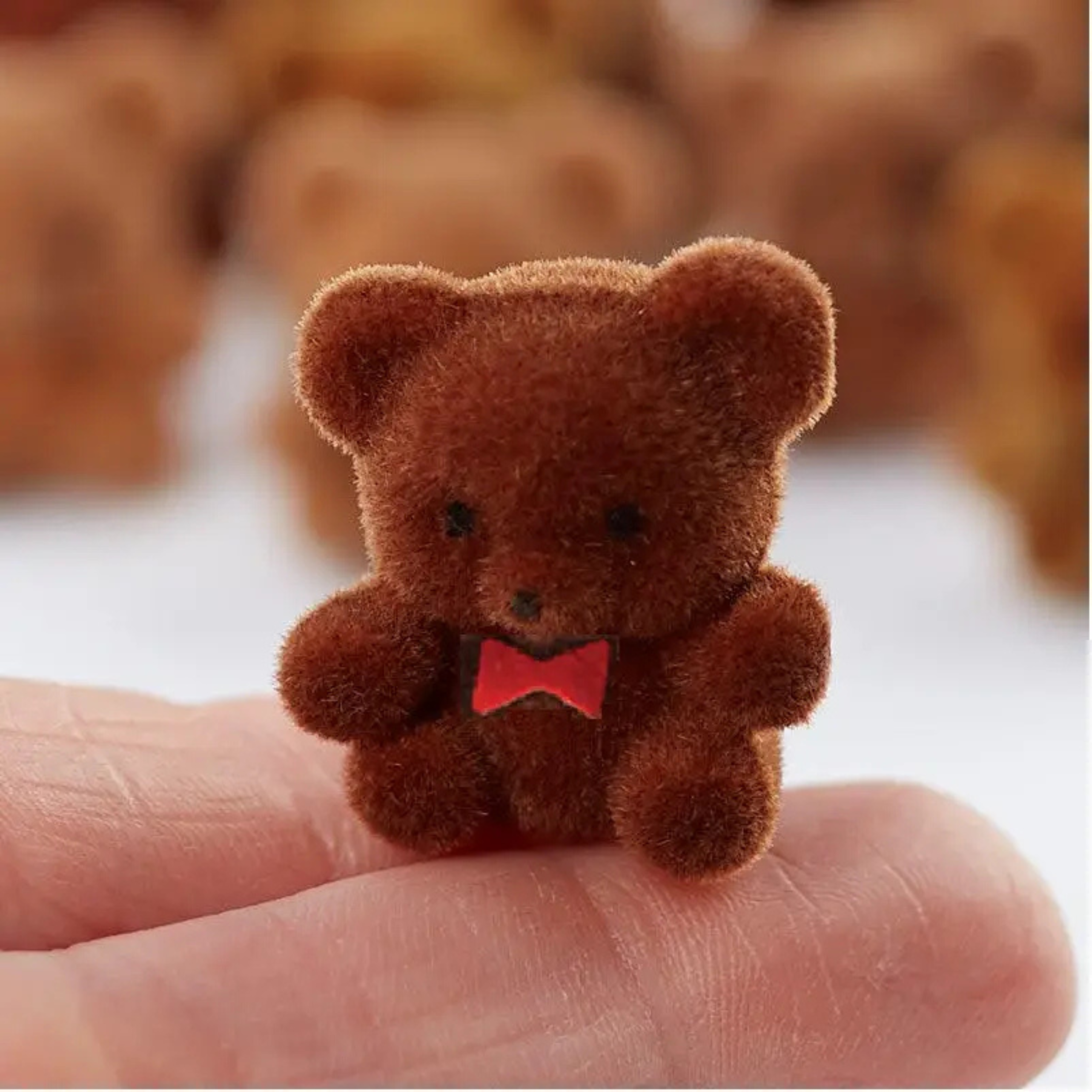 Mini Flocked Bear