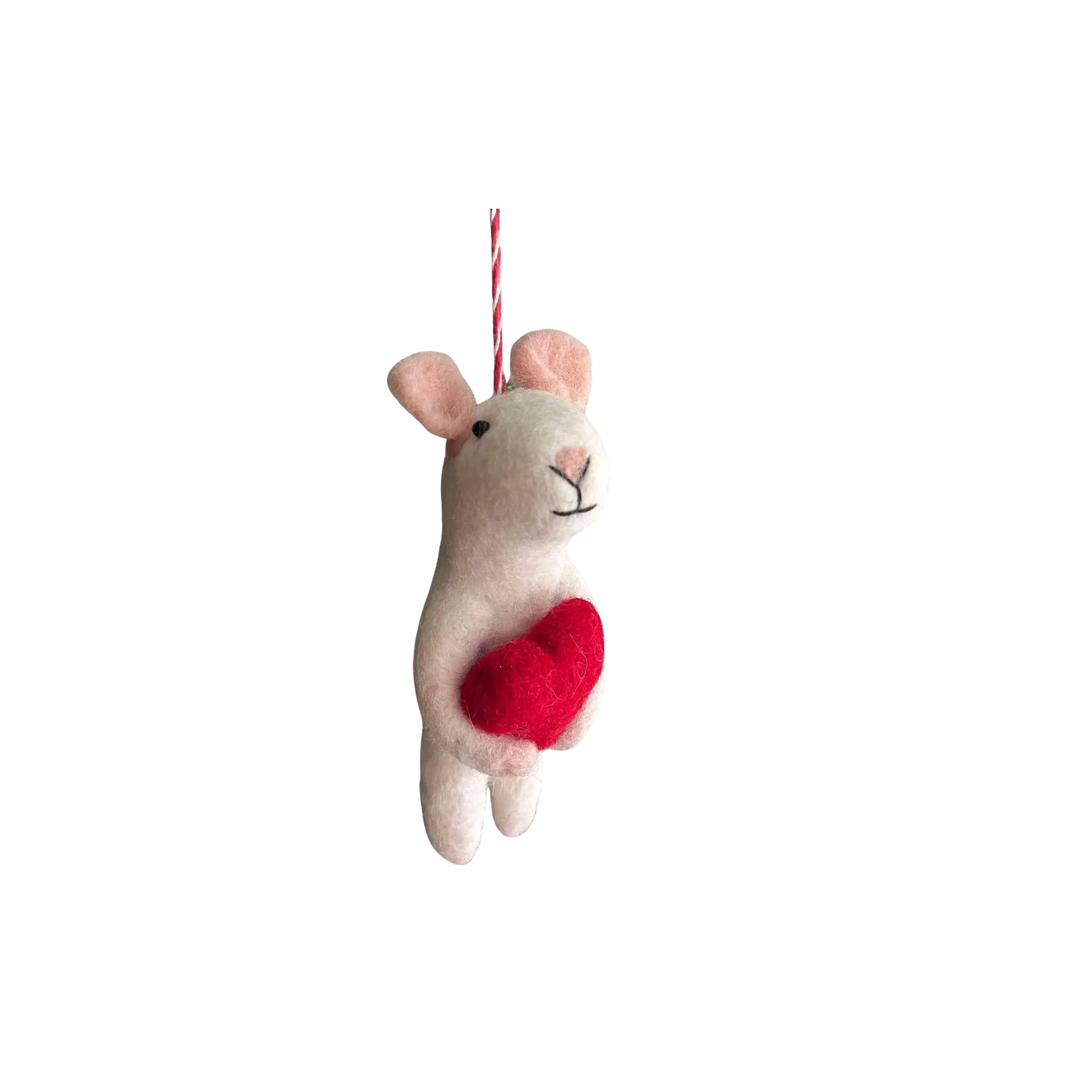 Felt Ornament - Mouse with Heart