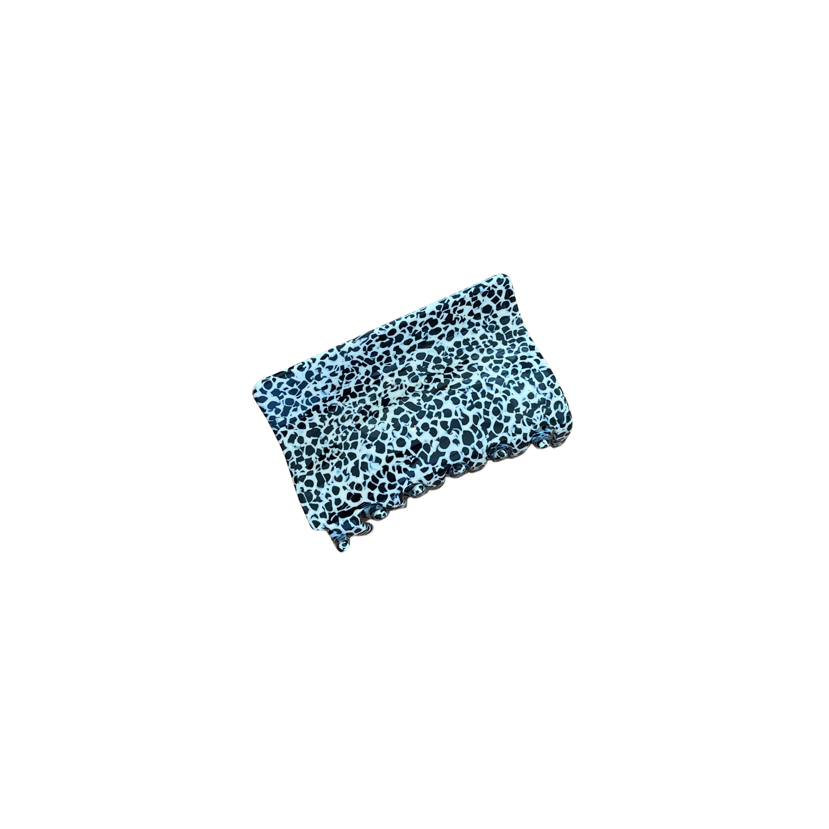 Black Speckle Rectangle Hair Clip