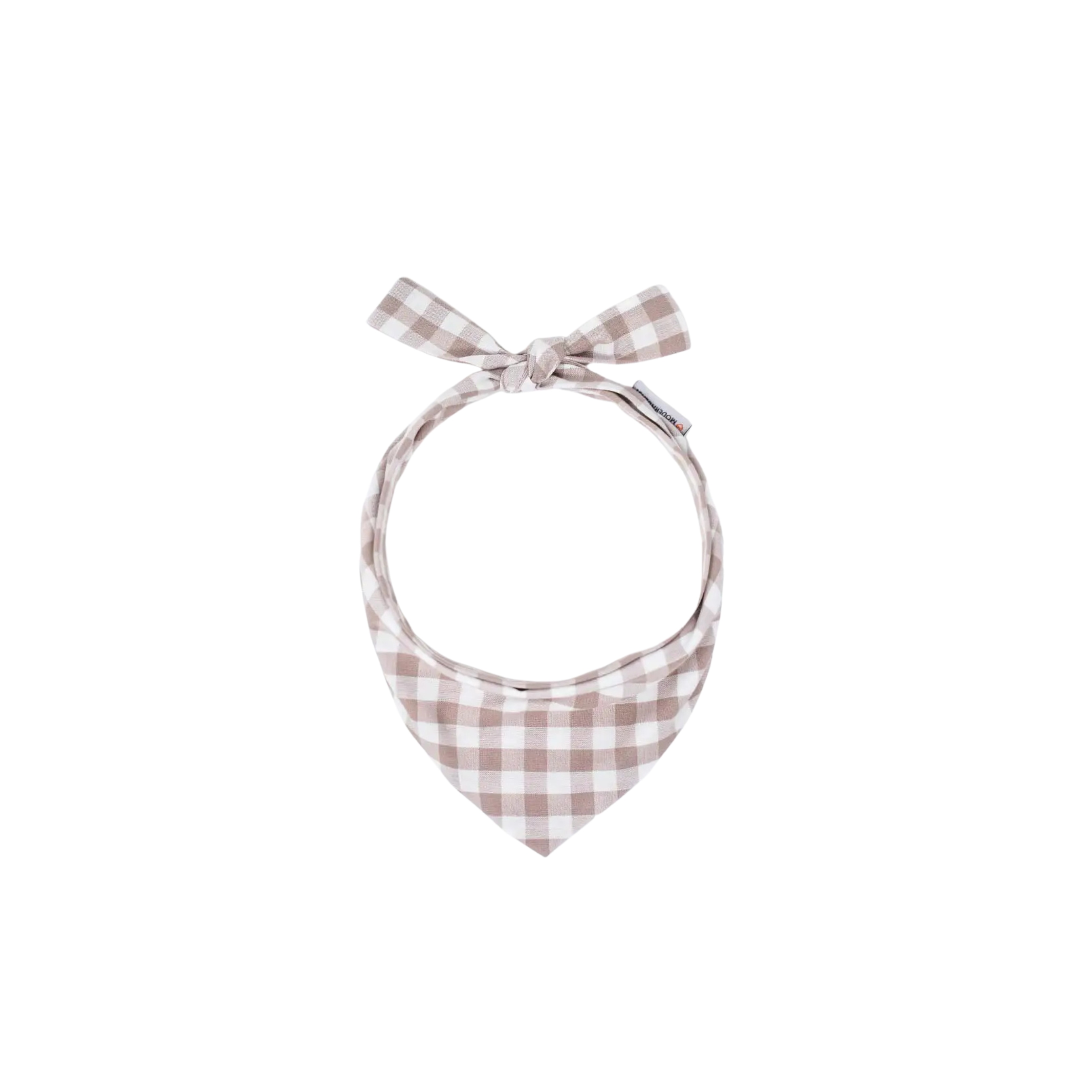 Gingham Pet Bandana - Oatmeal
