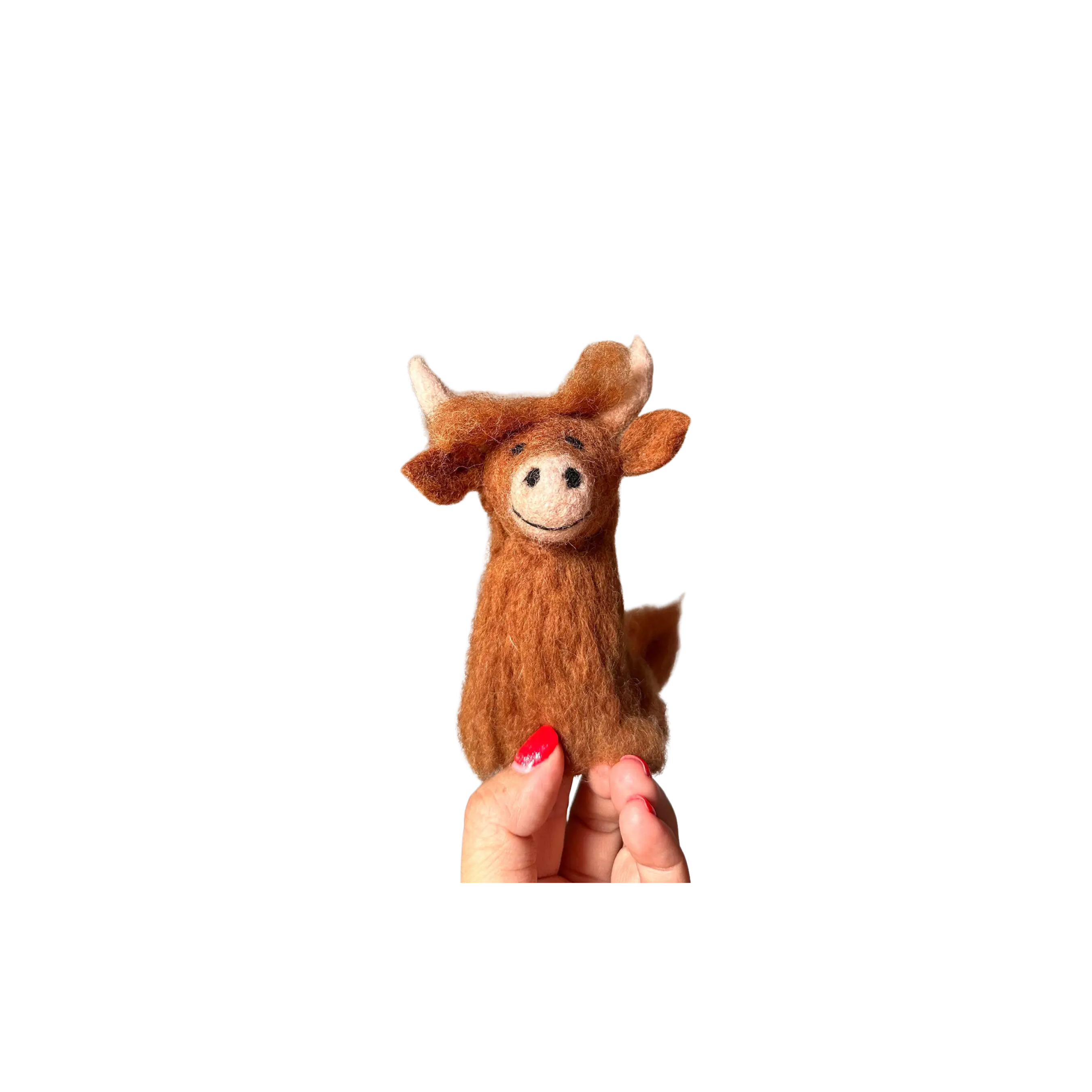 Felt Finger Puppet - Highland Cow