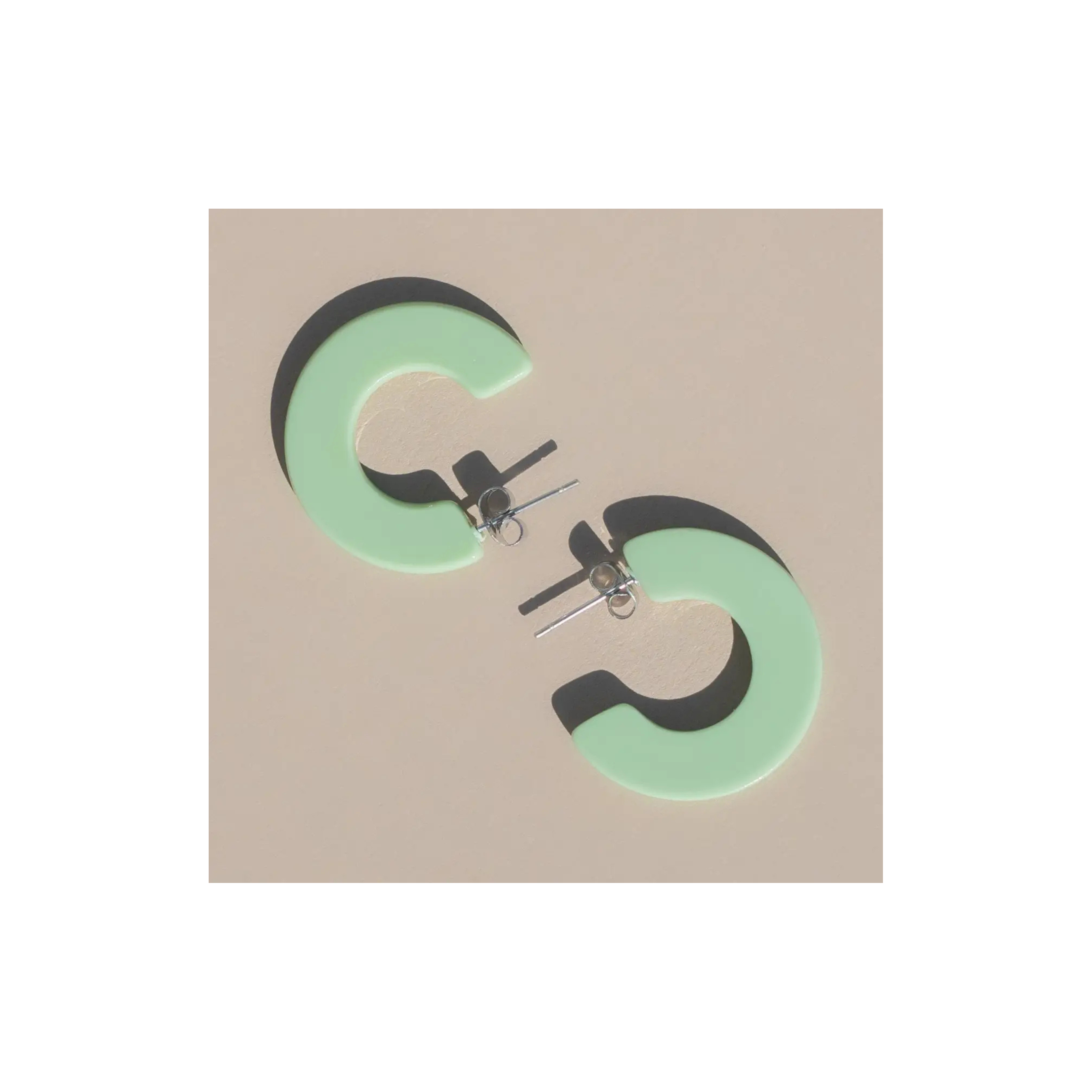 Mint Crescent Earrings