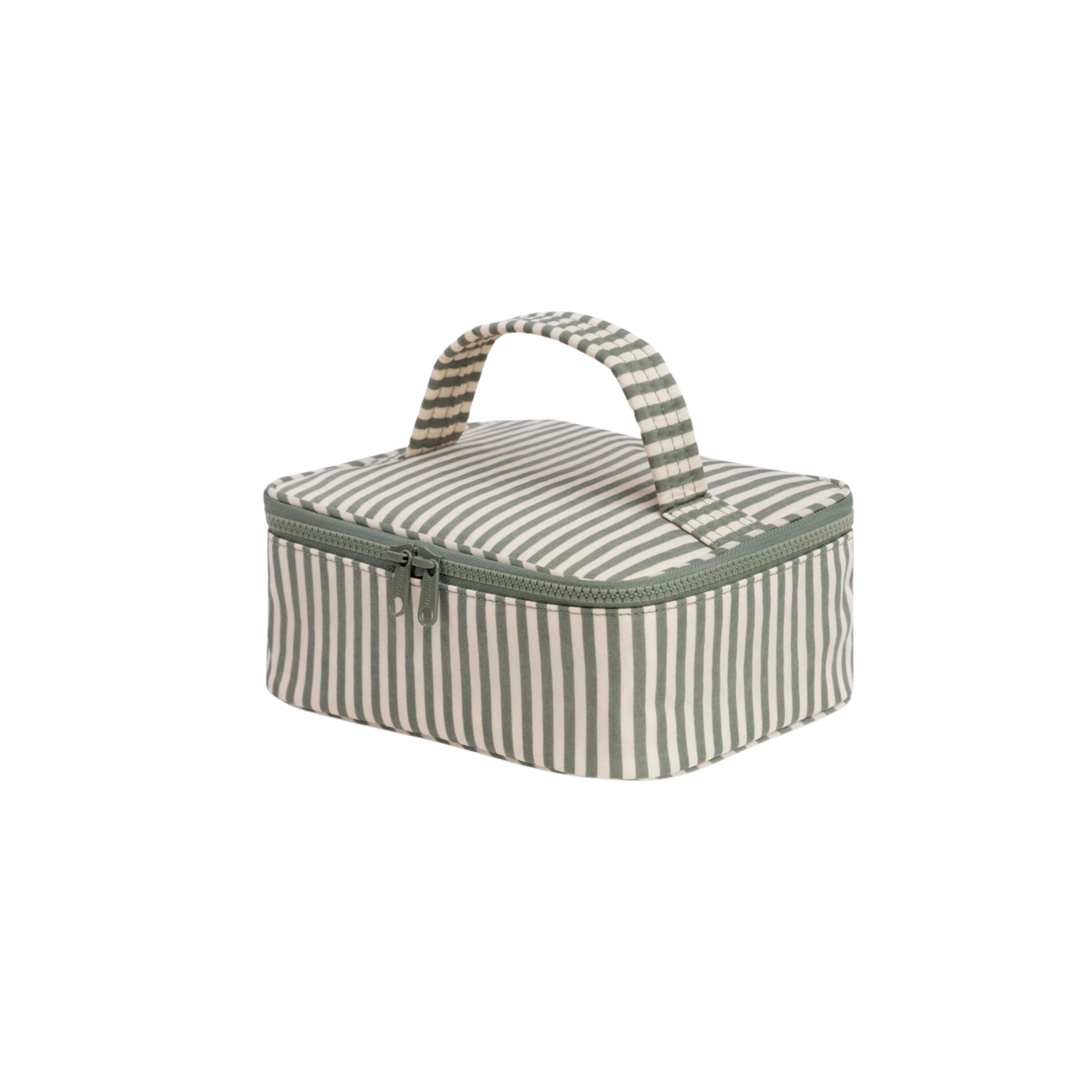 Small Cosmetic Case - Sage Stripe