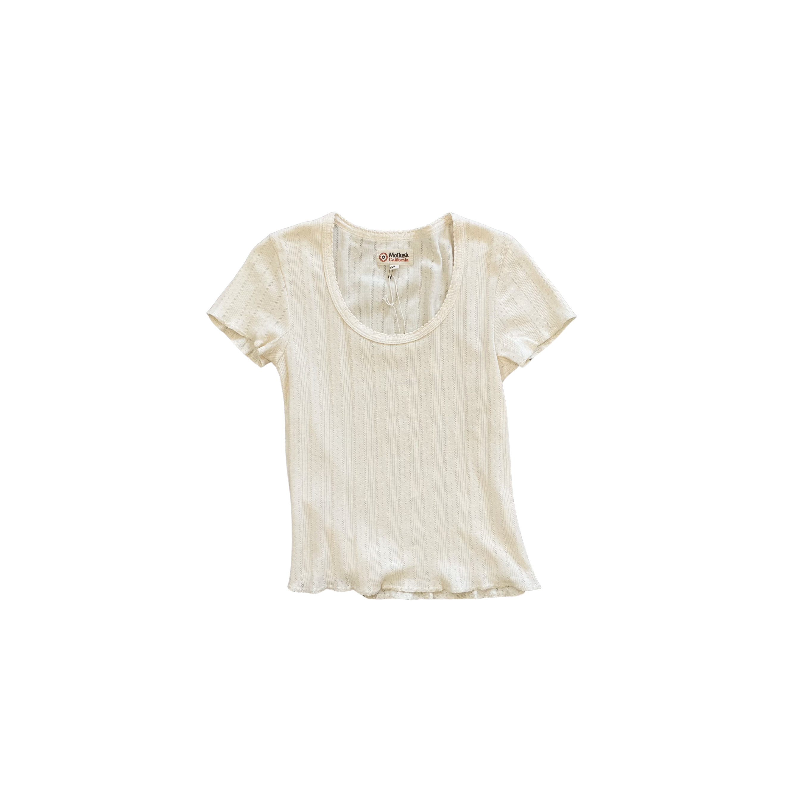 Pointelle Tee - Natural
