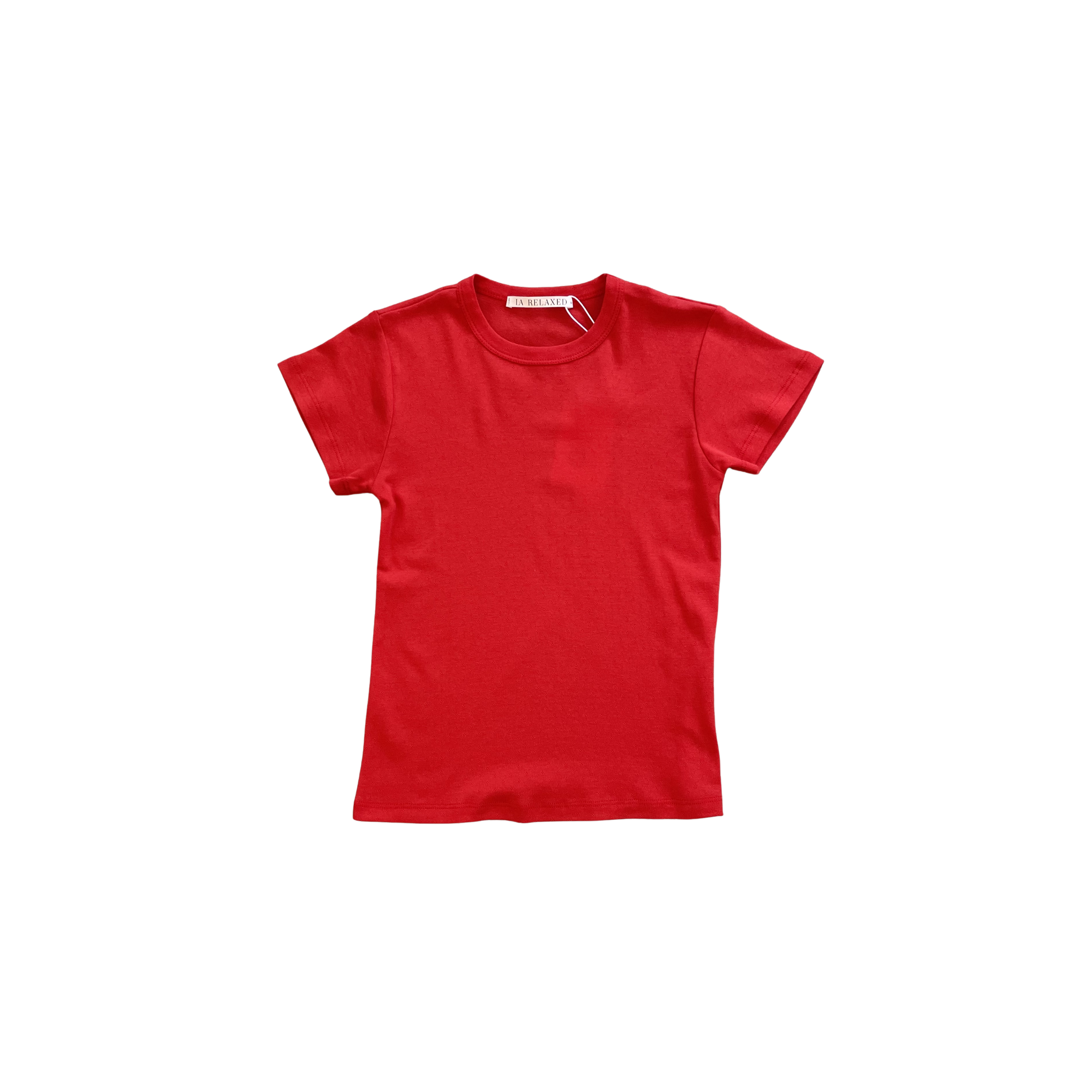 Pointelle Baby Tee - Red