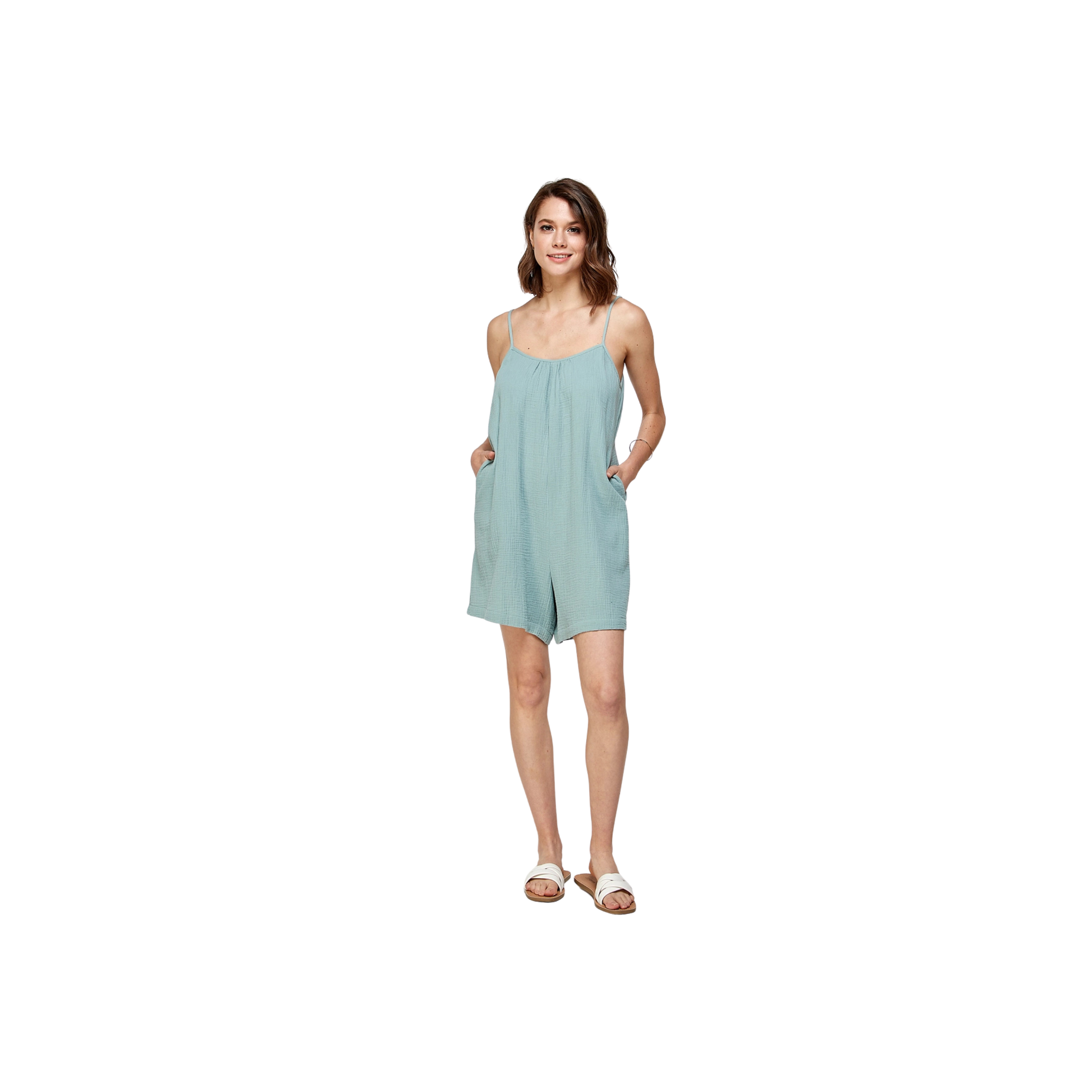 Gauze Romper - Seafoam
