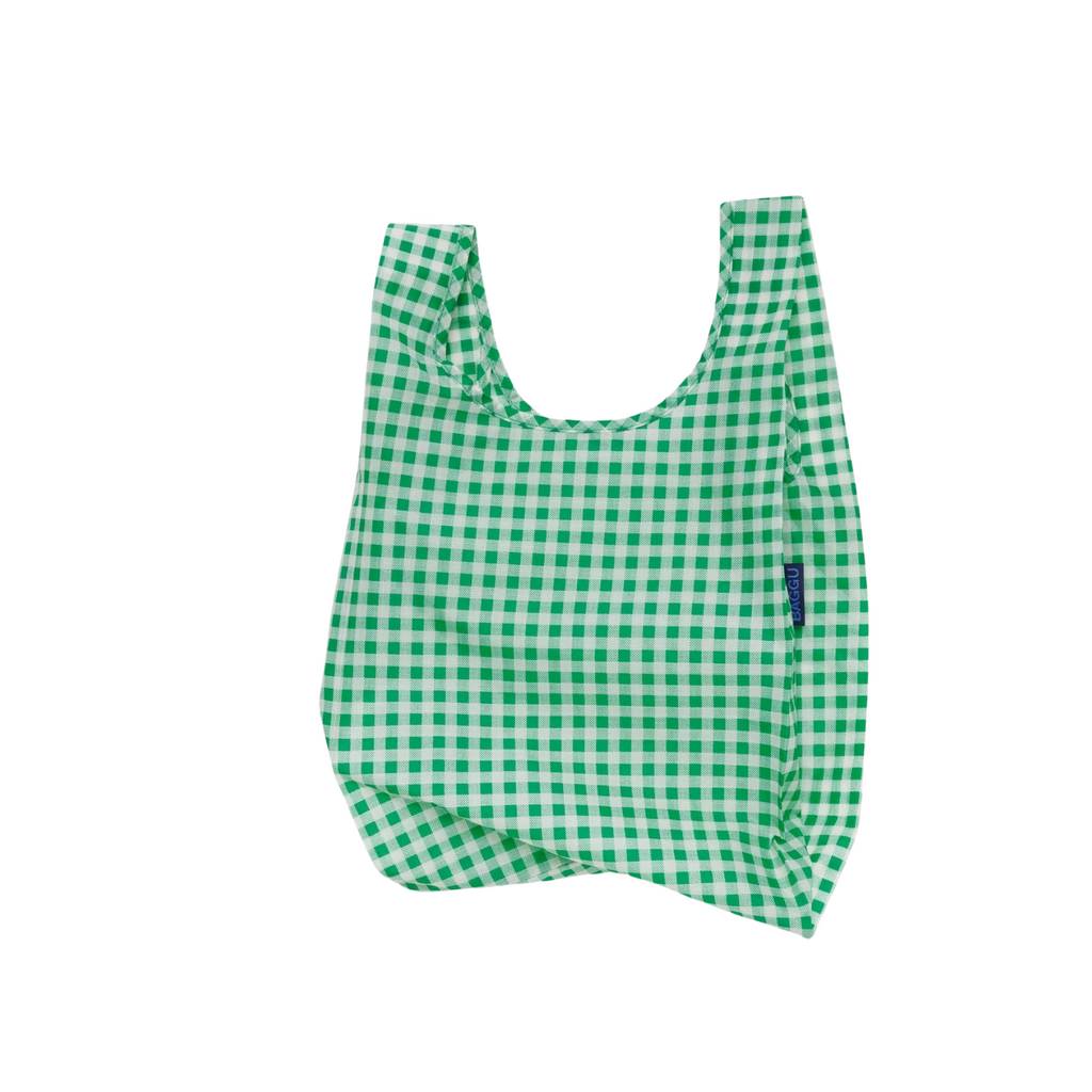 Green Gingham Reusable Tote Bag