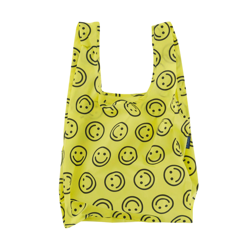 Yellow Happy Face Reusable Tote Bag