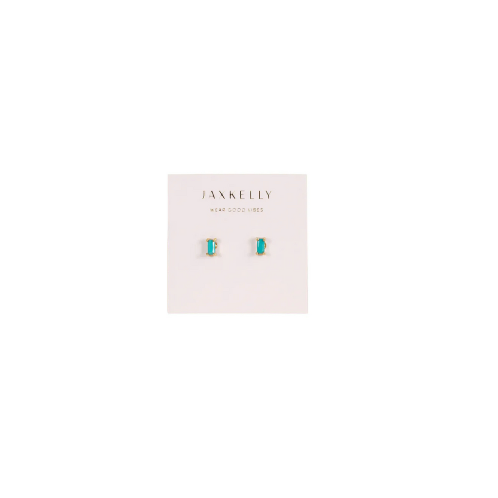 Turquoise Baguette Studs