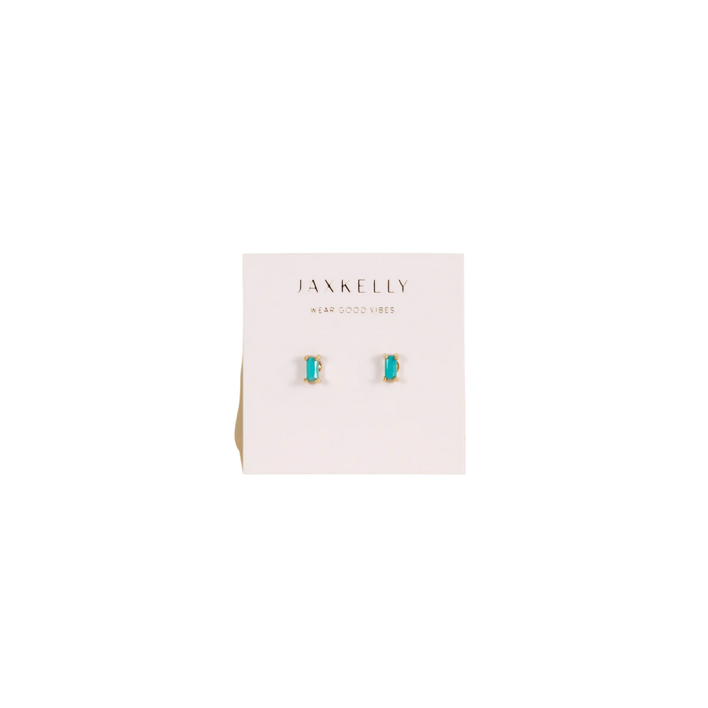 Turquoise Baguette Studs