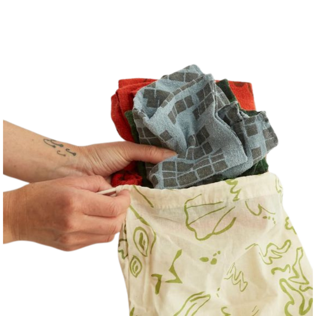 Small Reusable Cinch Bag - Sage Little Moth