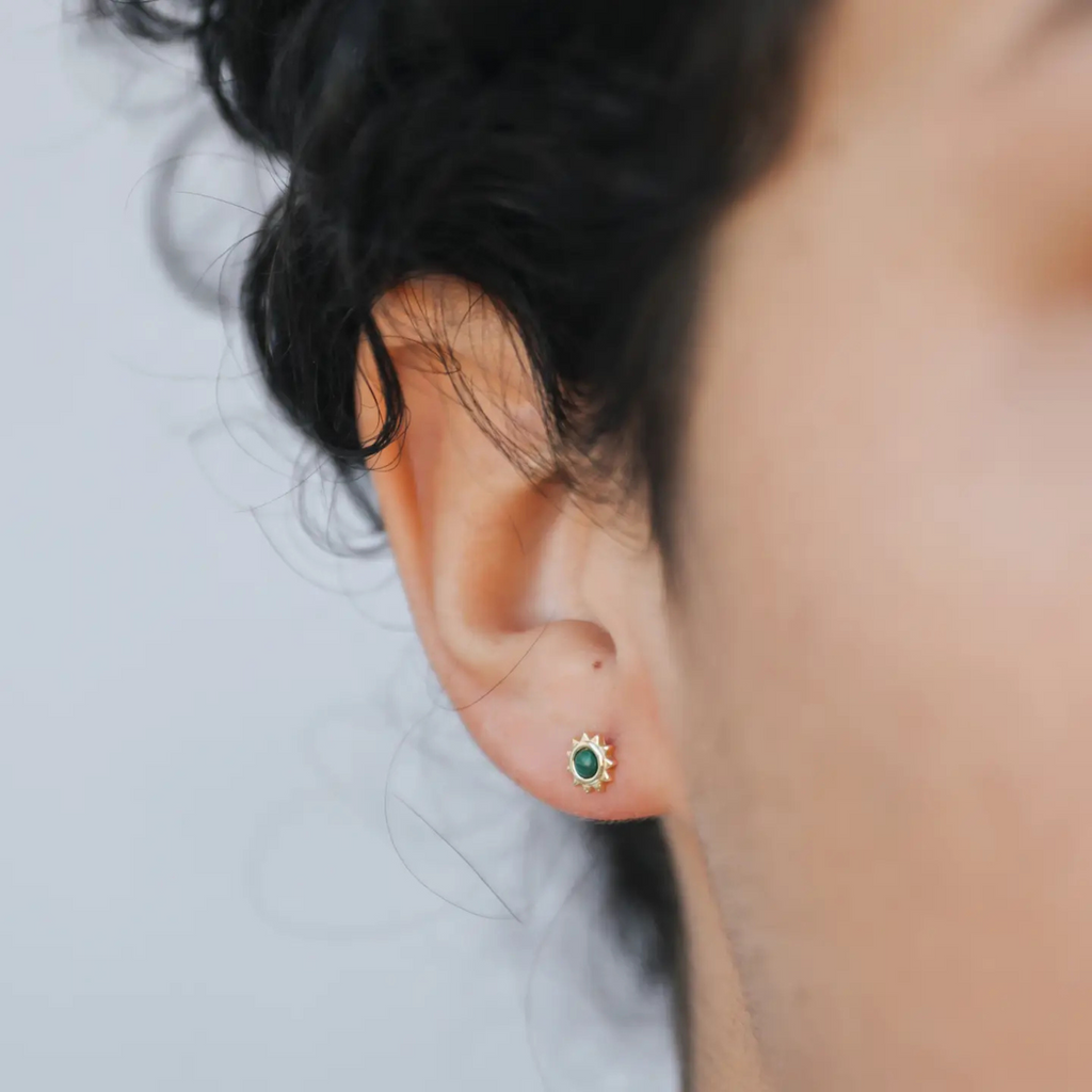 Malachite Sun Studs