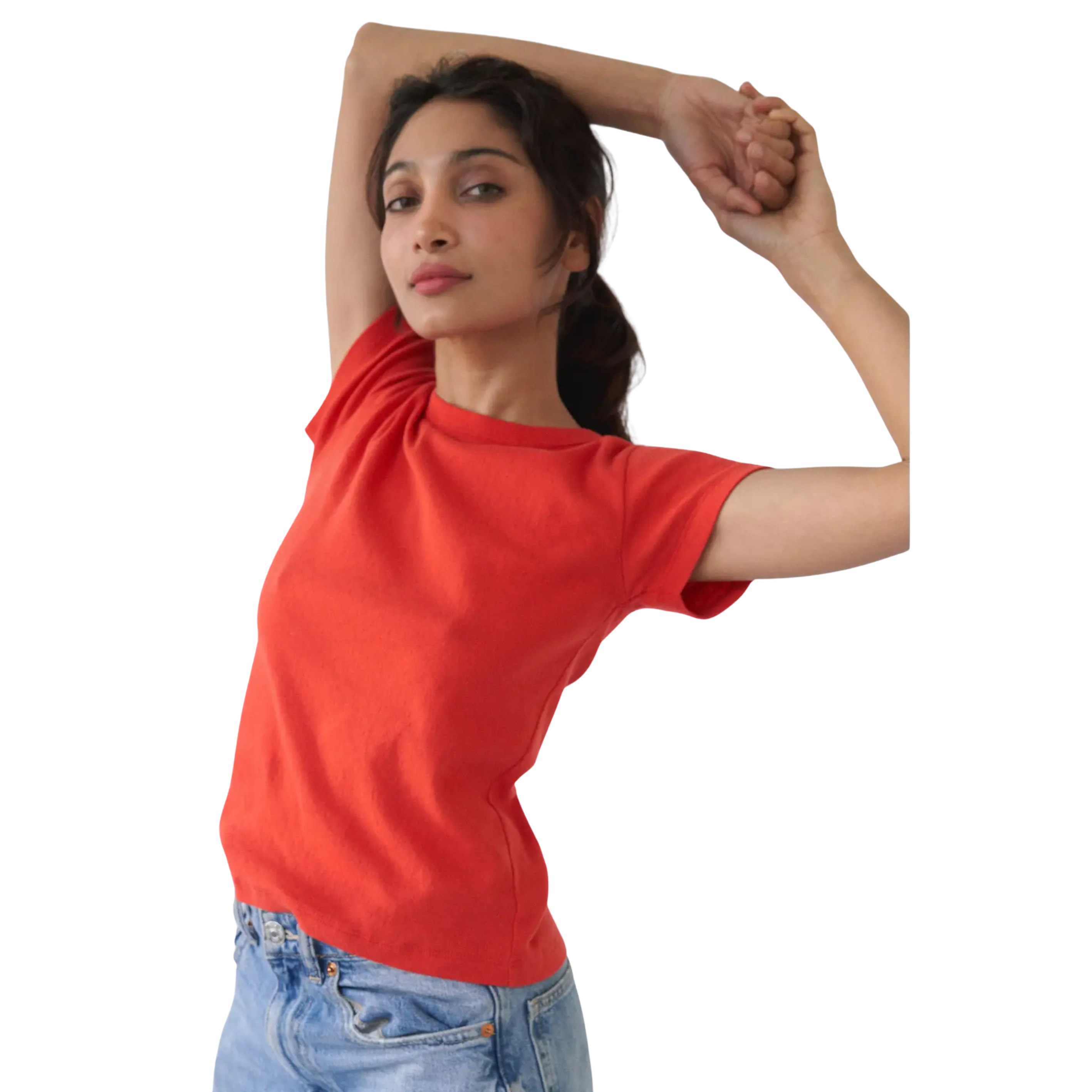 Pointelle Baby Tee - Red