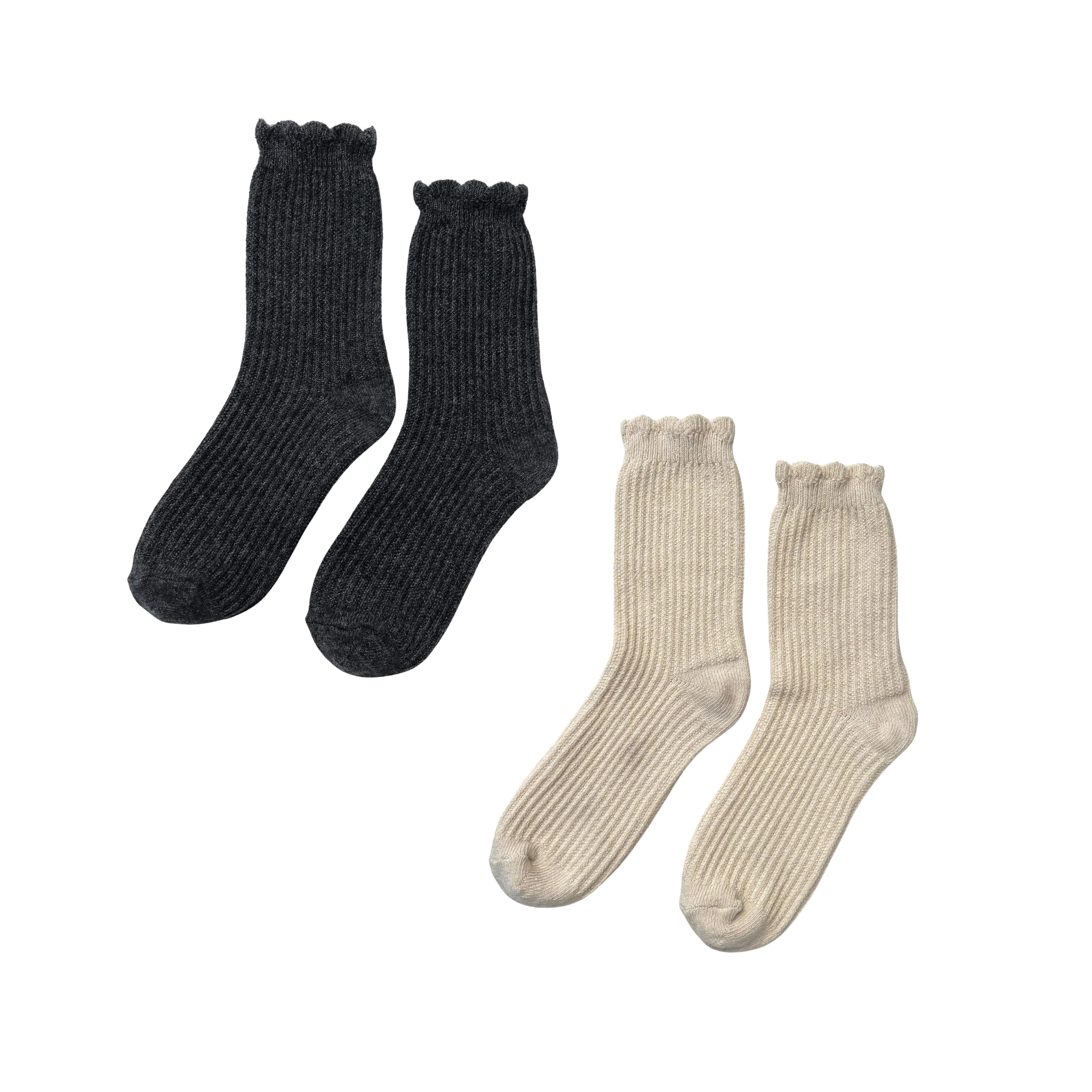 Linen Scallop Socks
