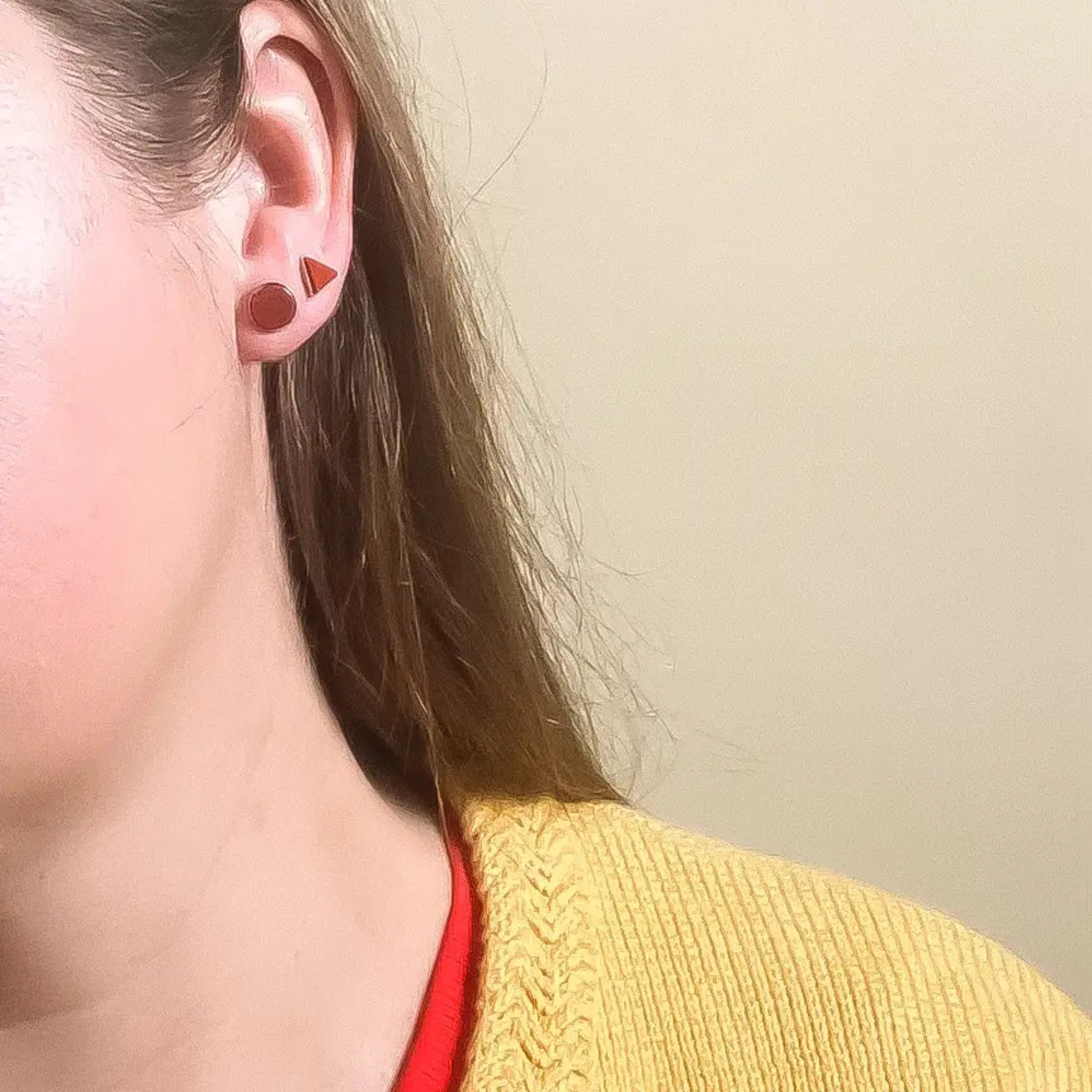Carnelian Circle Studs