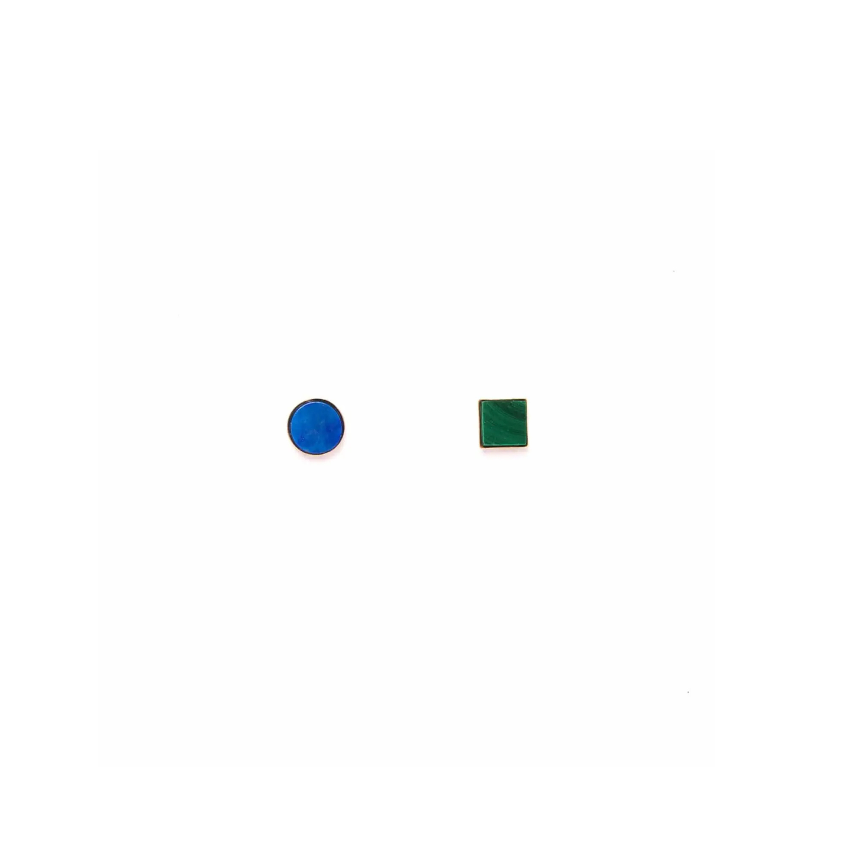 Lapis + Malachite Mismatched Studs