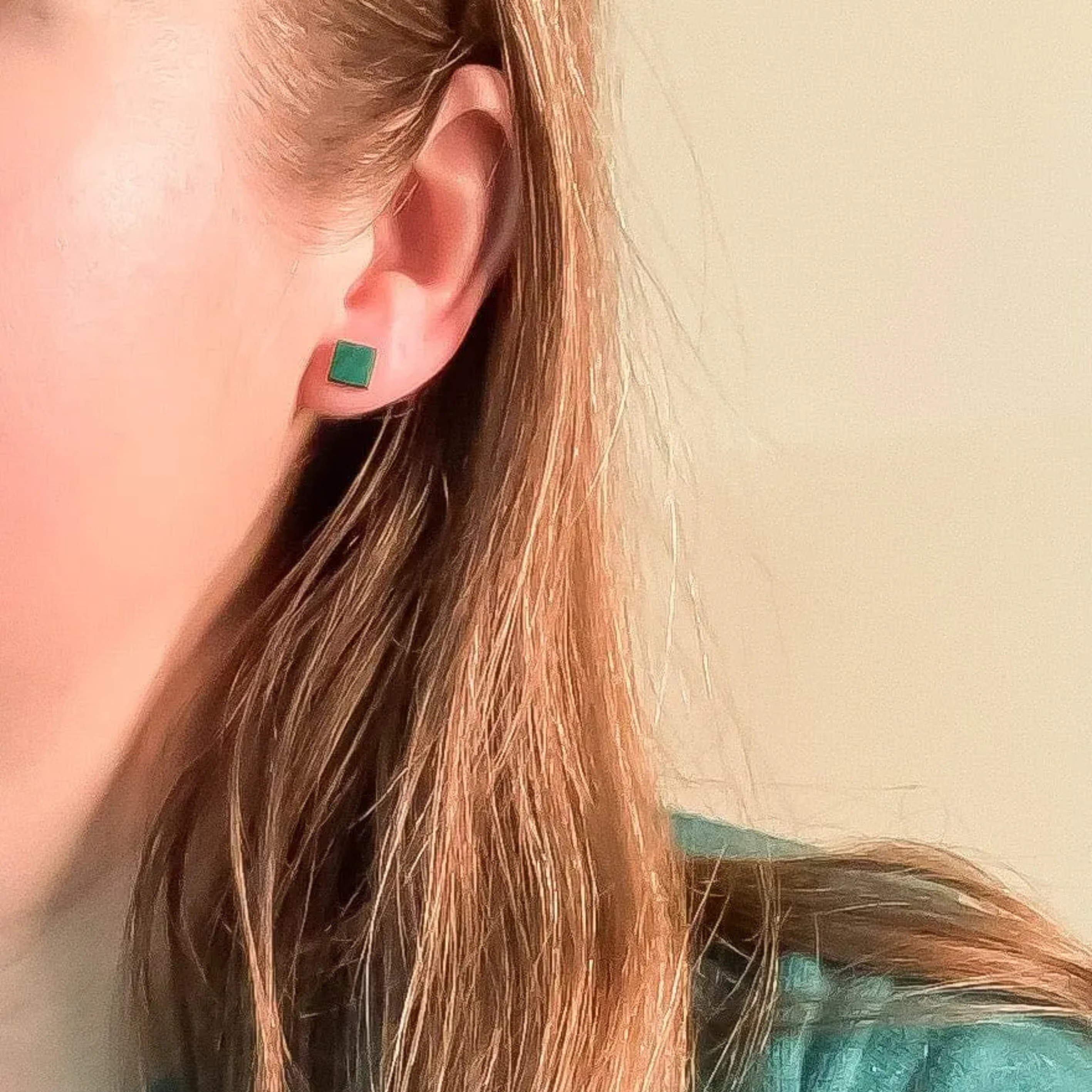 Lapis + Malachite Mismatched Studs