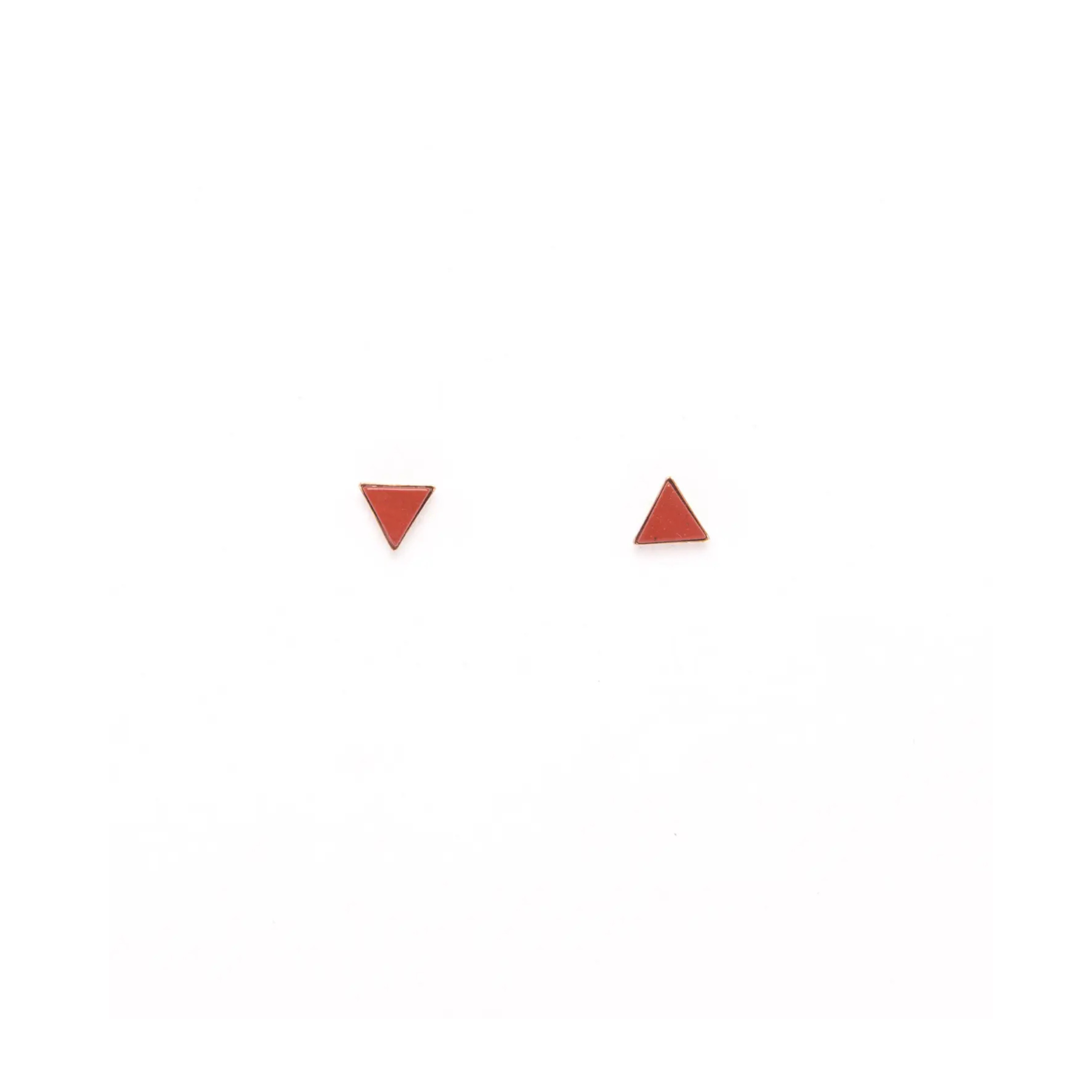 Red Jasper Triangle Studs