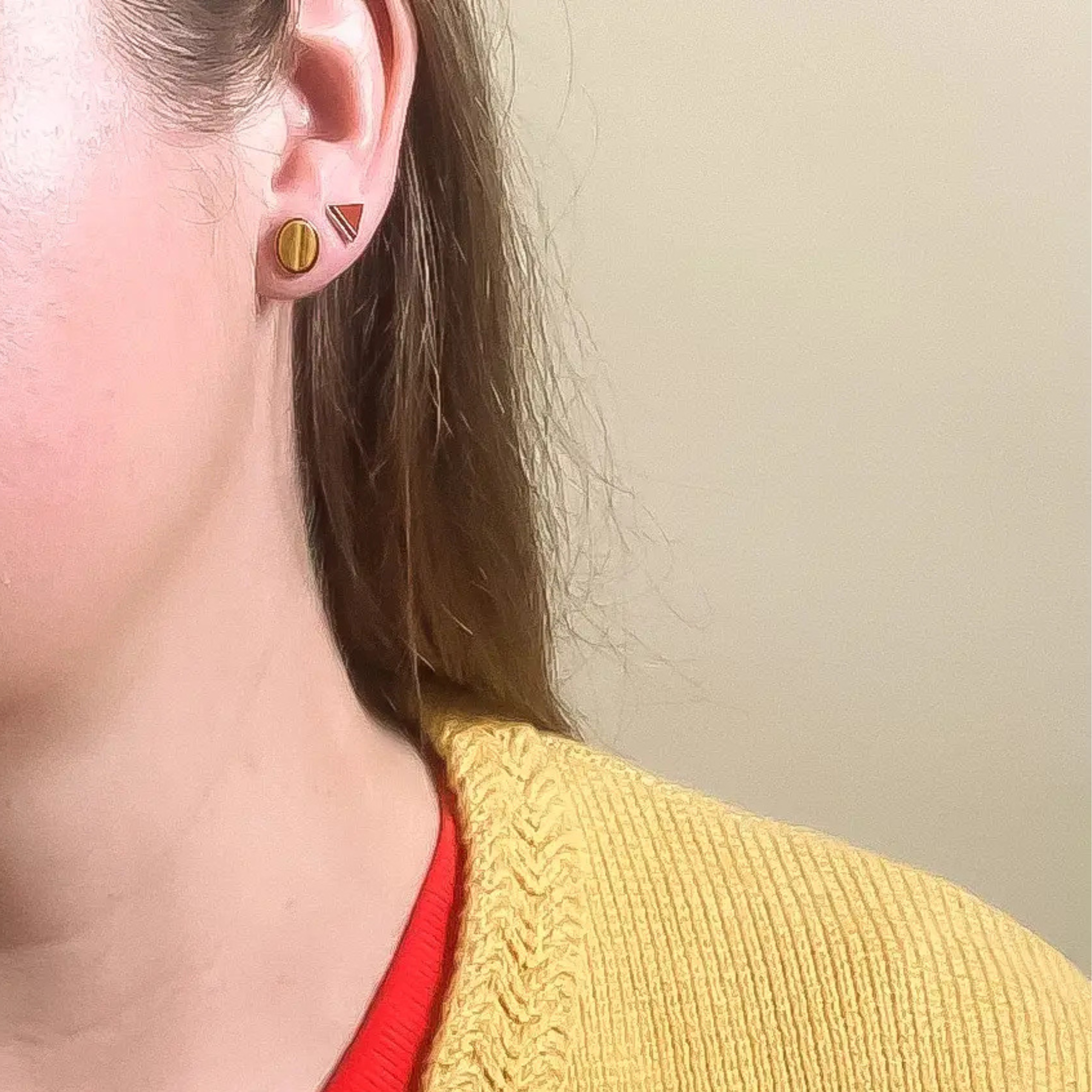 Tiger's Eye Oval Studs
