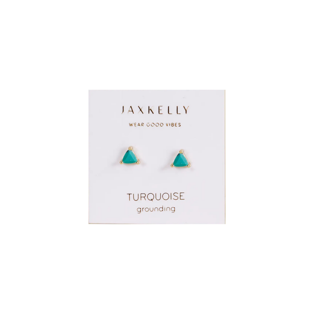Turquoise Triangle Stud Earrings