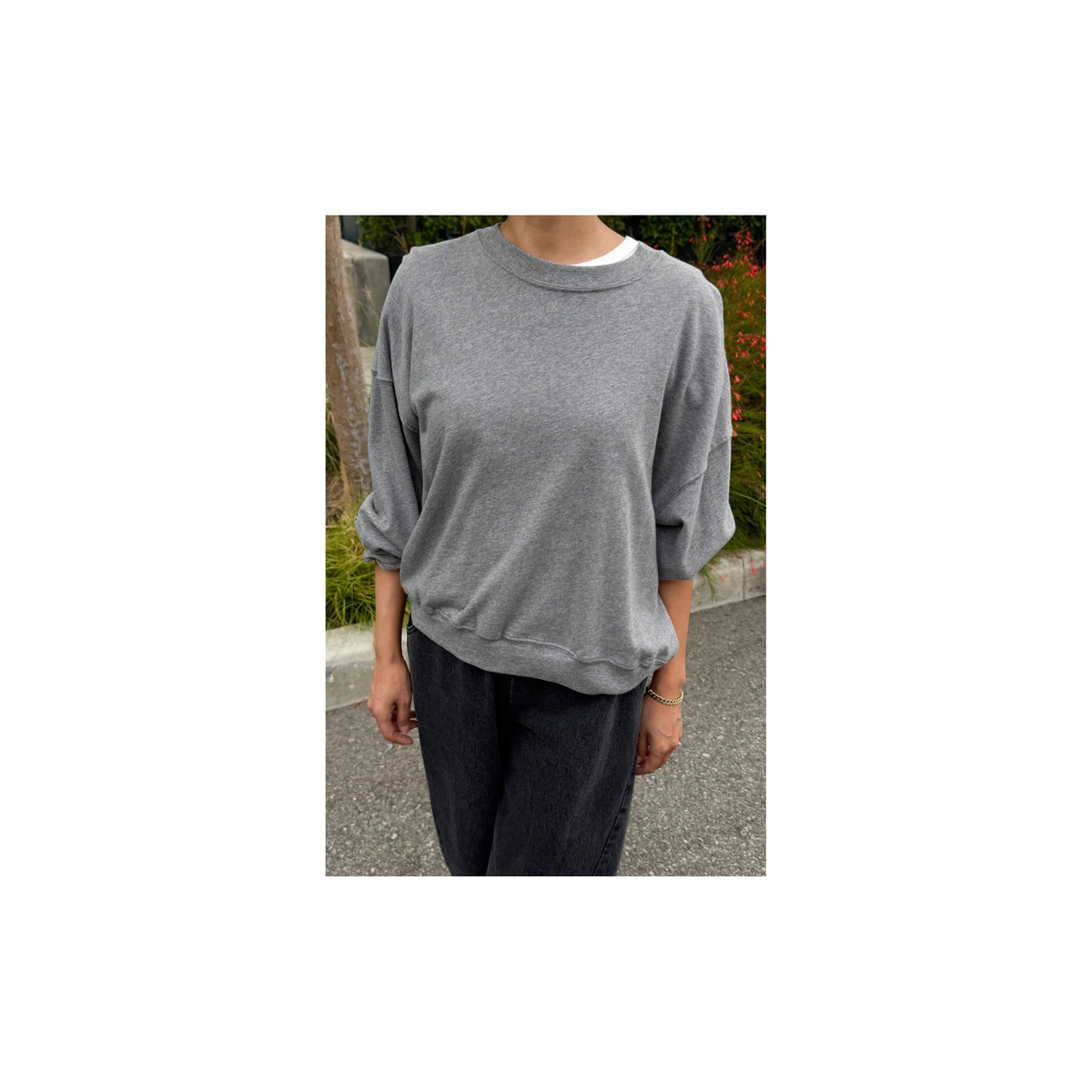 Cali Jersey Sweatshirt - Melange Grey