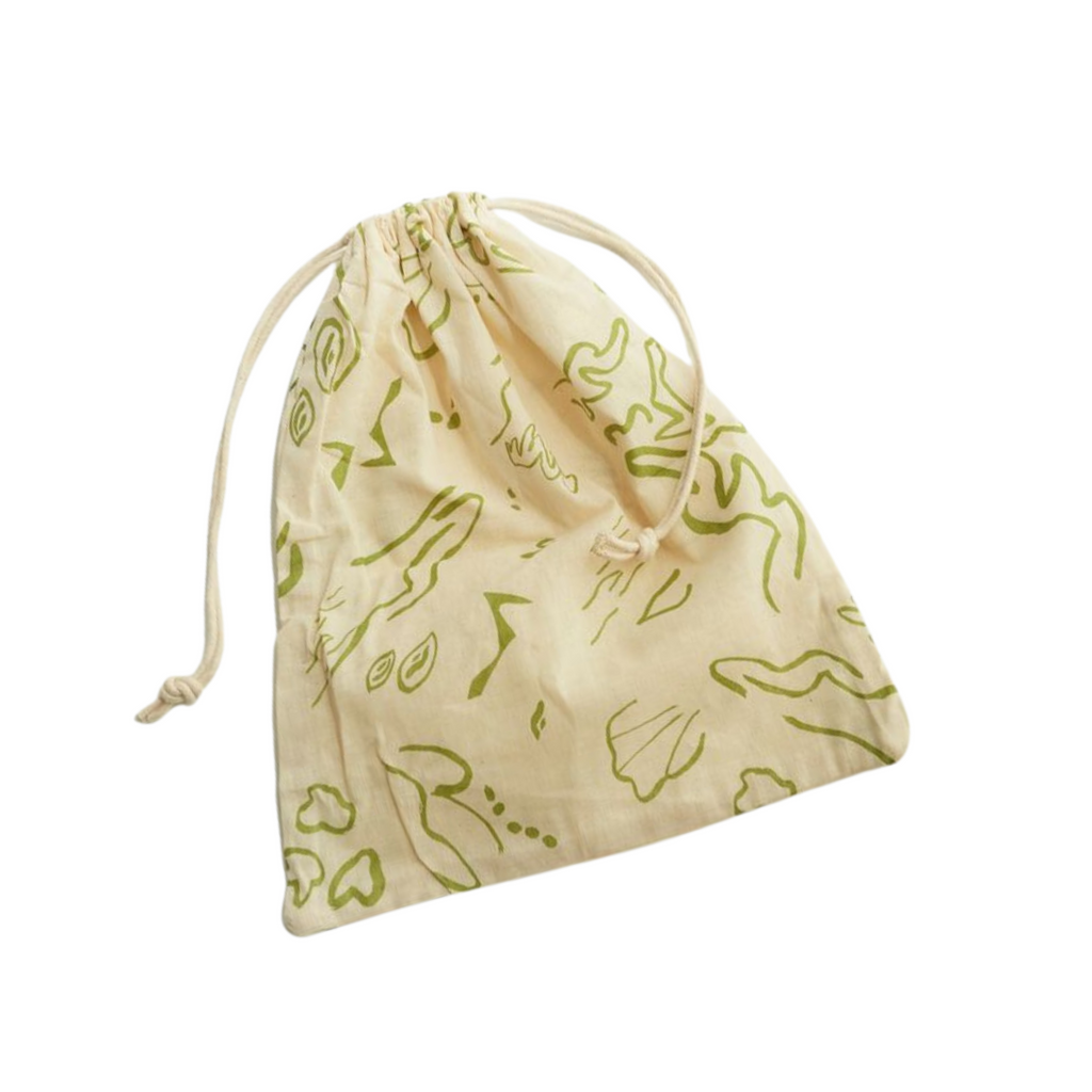 Small Reusable Cinch Bag - Sage Little Moth