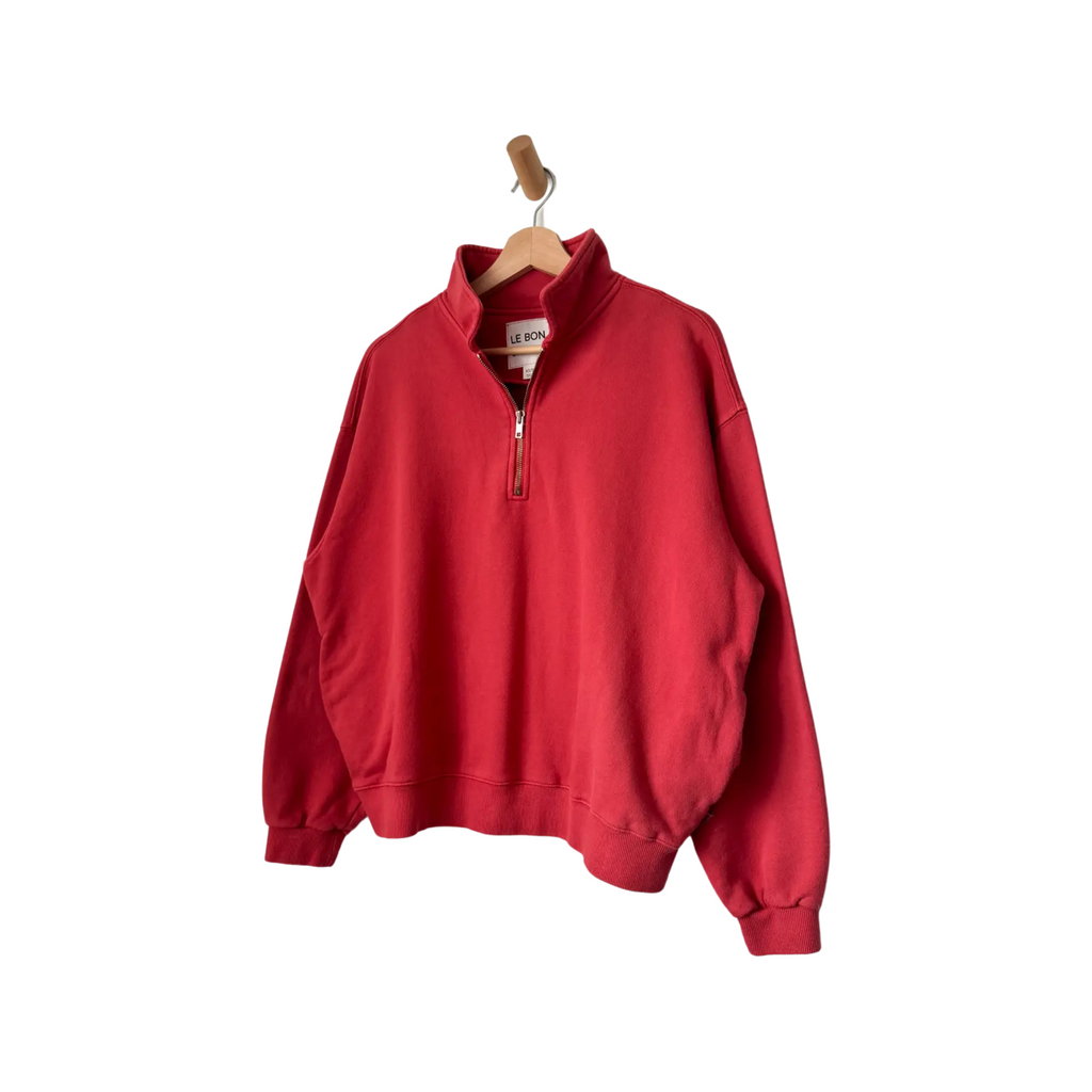 French Terry Noah Top - Coral Red