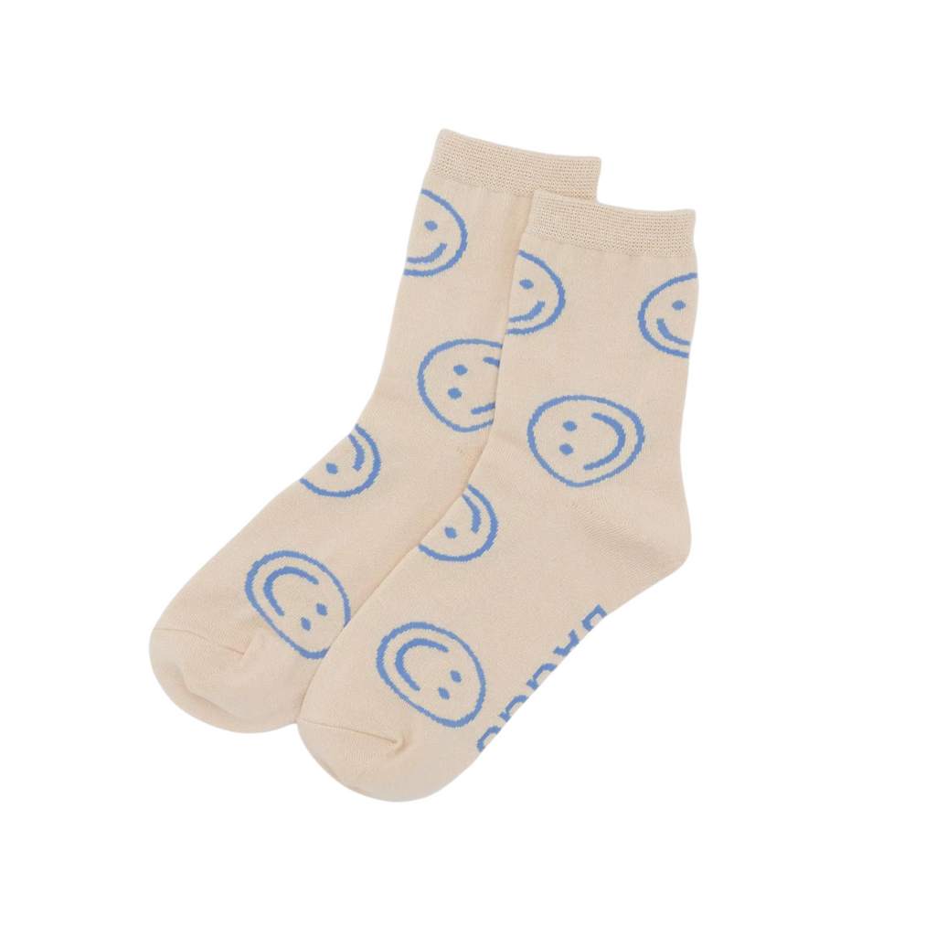 Ecru Happy Crew Sock