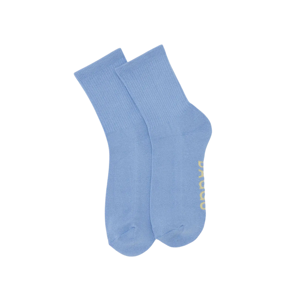 French Blue Ribbed Sock