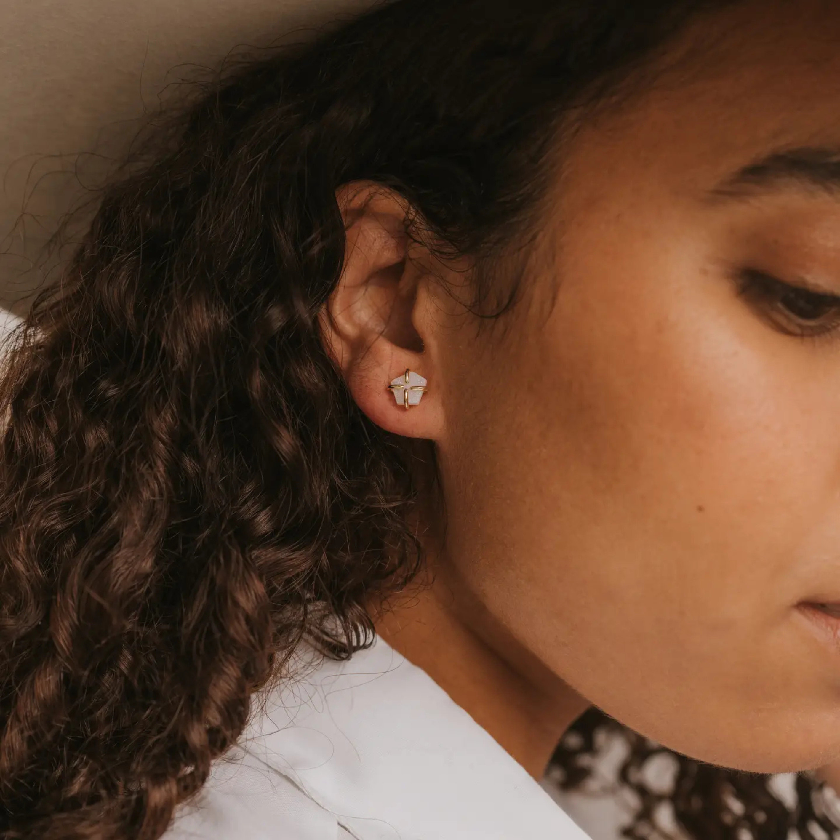 Druzy Prong Earrings