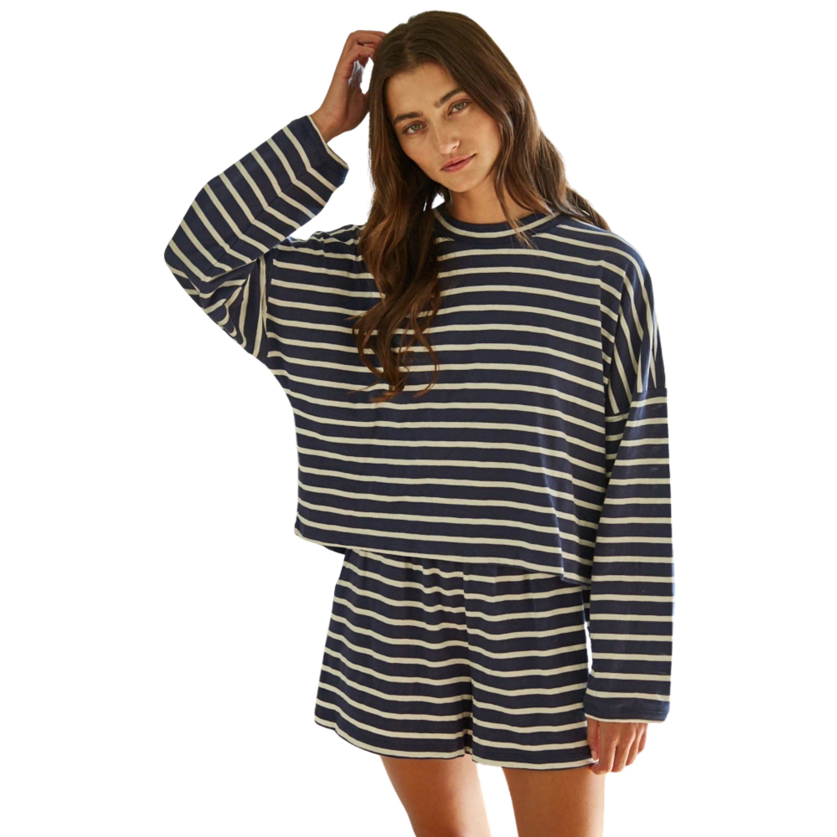 Striped Long Sleeve - Navy