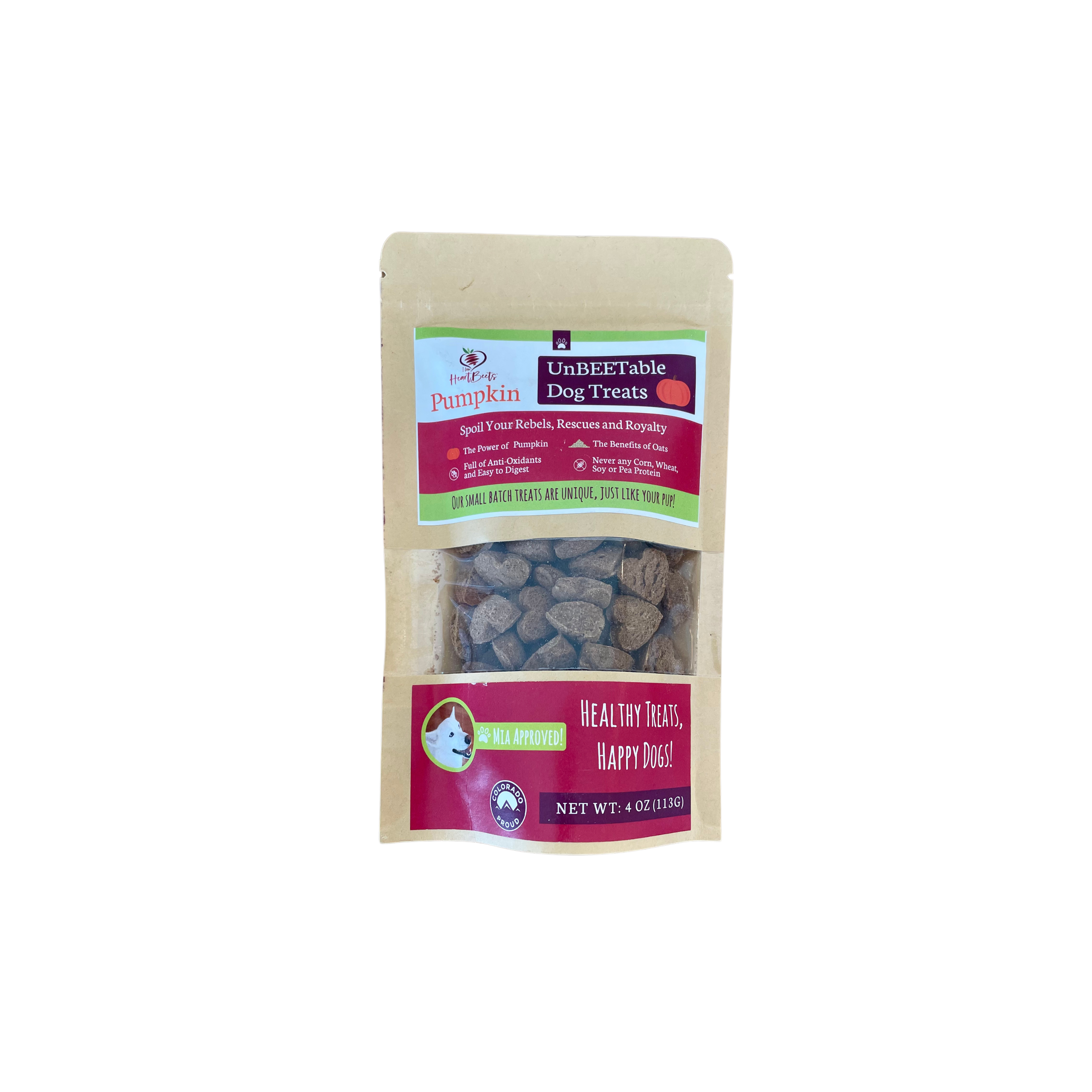 Heartbeets Pumpkin Dog Treats - 4oz