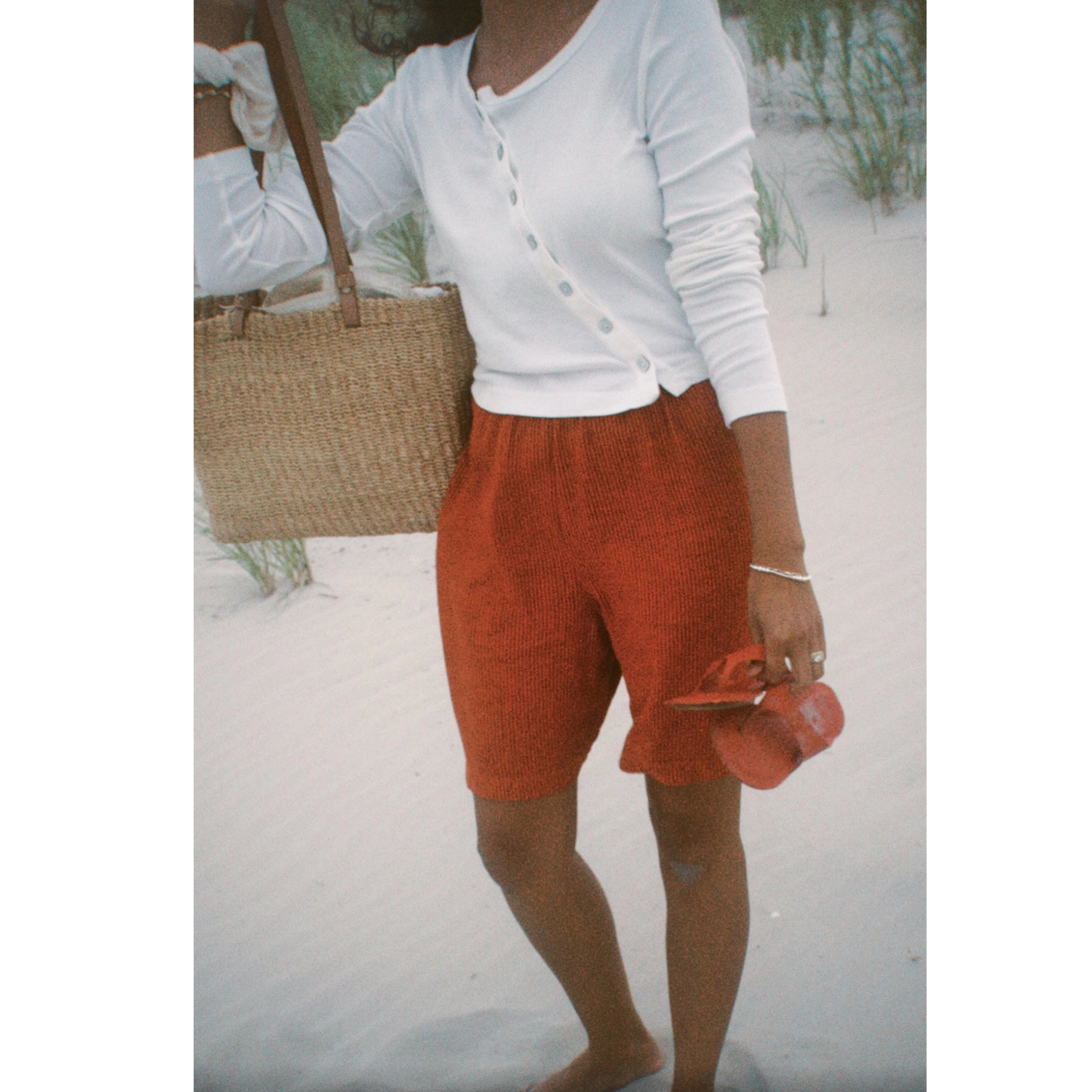 Linen Simple Short - Red Stripe
